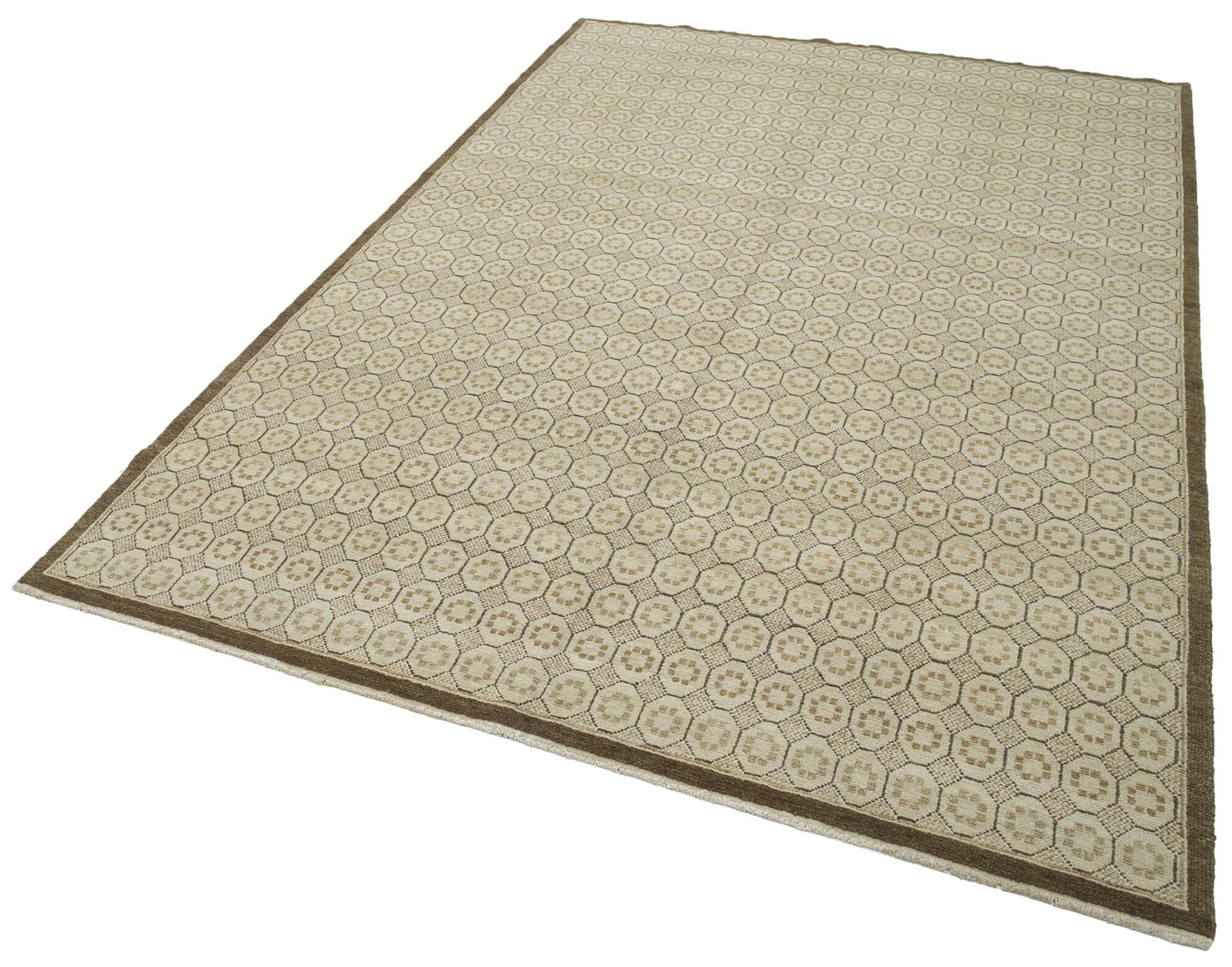 6 x 9 Beige Oushak Rug - 3496