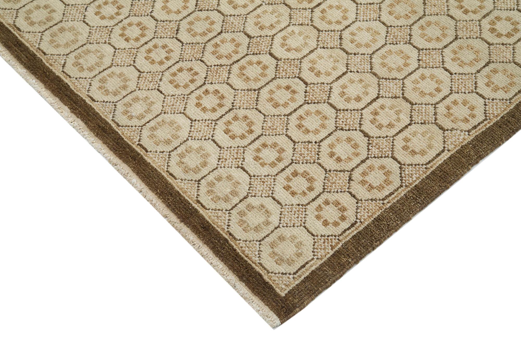 6 x 9 Beige Oushak Rug - 3496