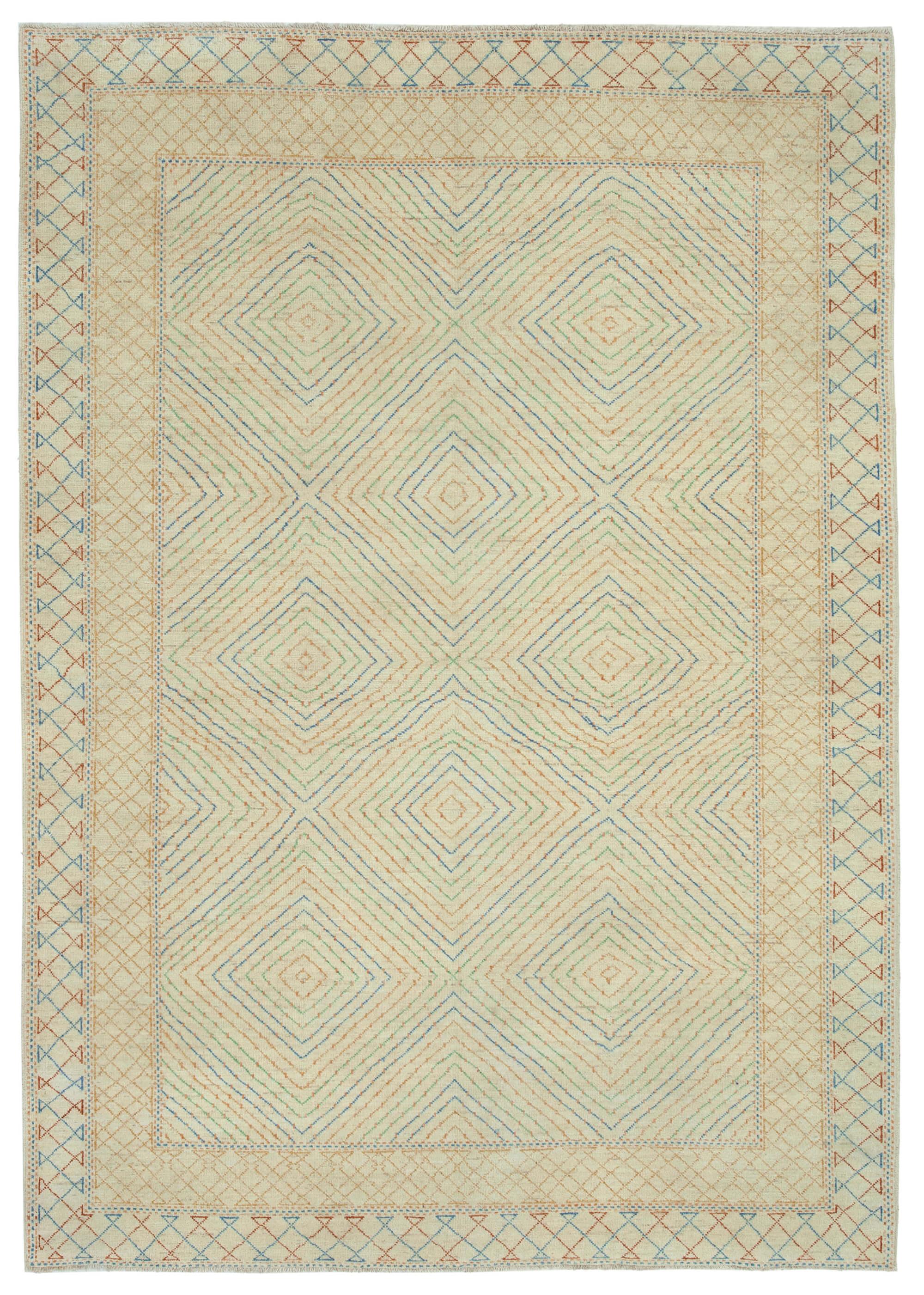 6 x 9 Beige Oushak Rug - 3498