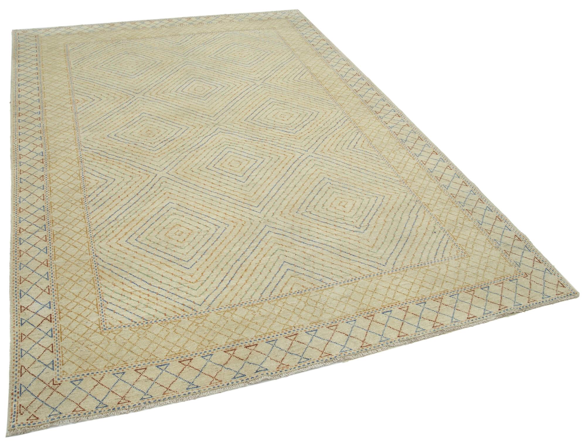 6 x 9 Beige Oushak Rug - 3498