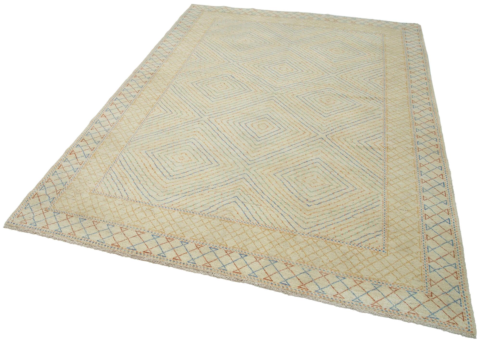 6 x 9 Beige Oushak Rug - 3498