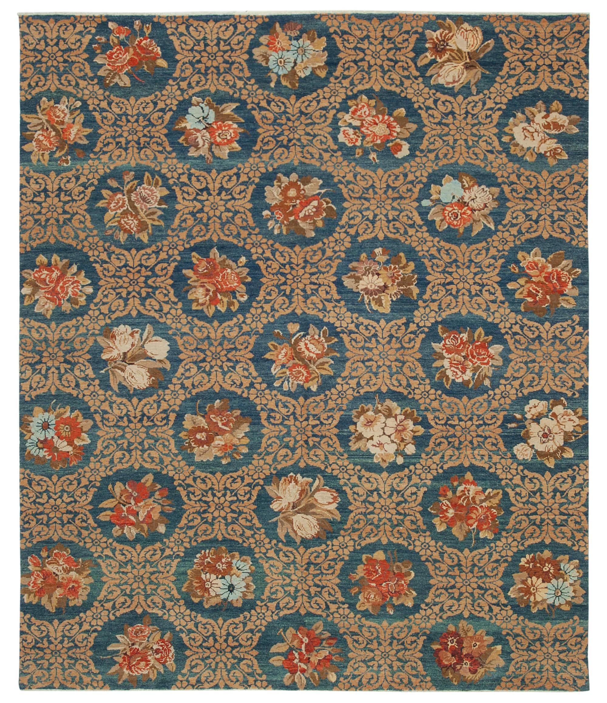 8 x 10 Blue Oushak Rug - 3501