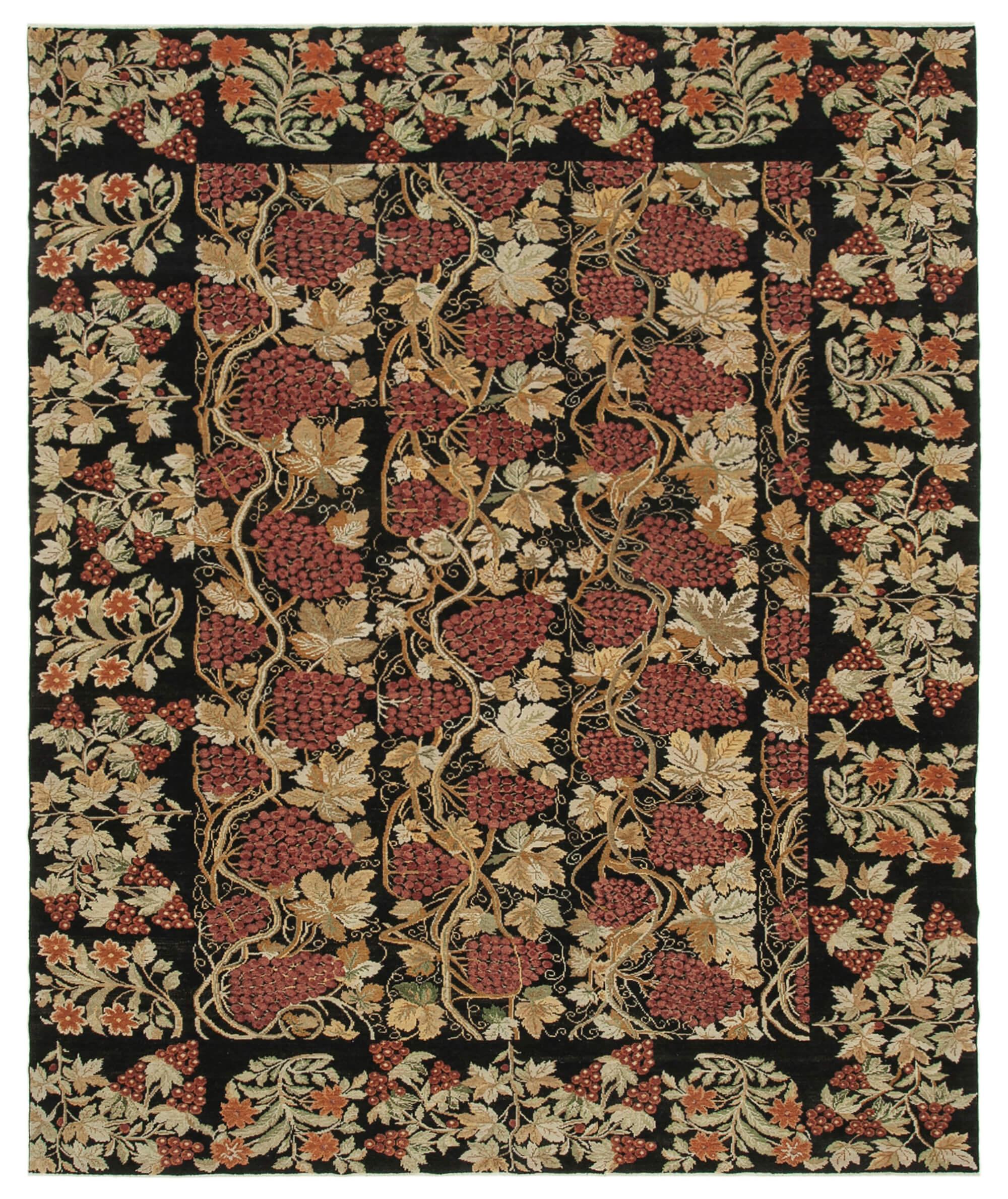 9 x 11 Black Oushak Rug - 3502