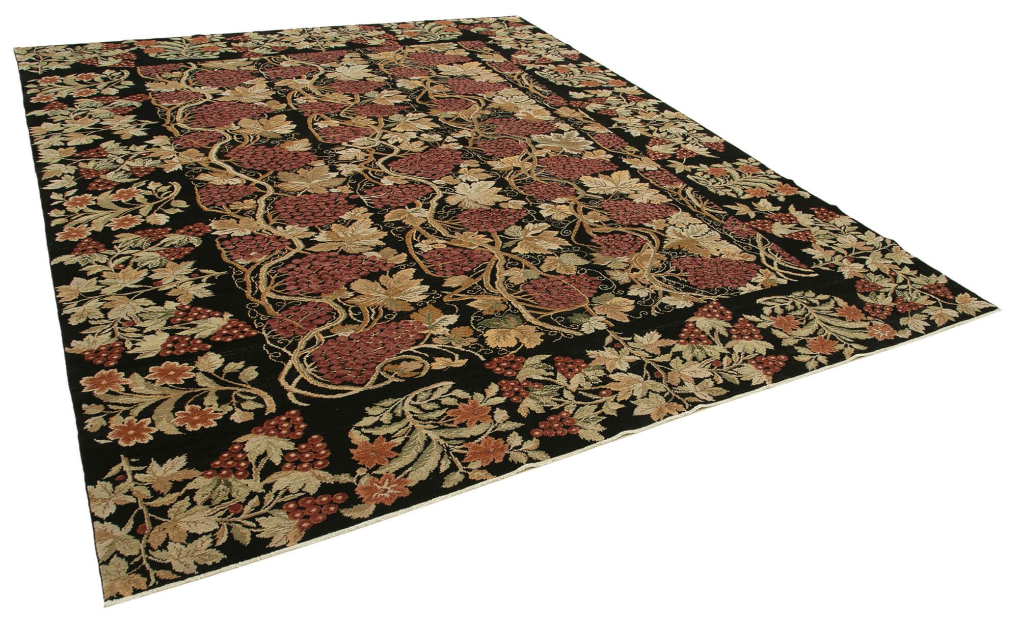 9 x 11 Black Oushak Rug - 3502