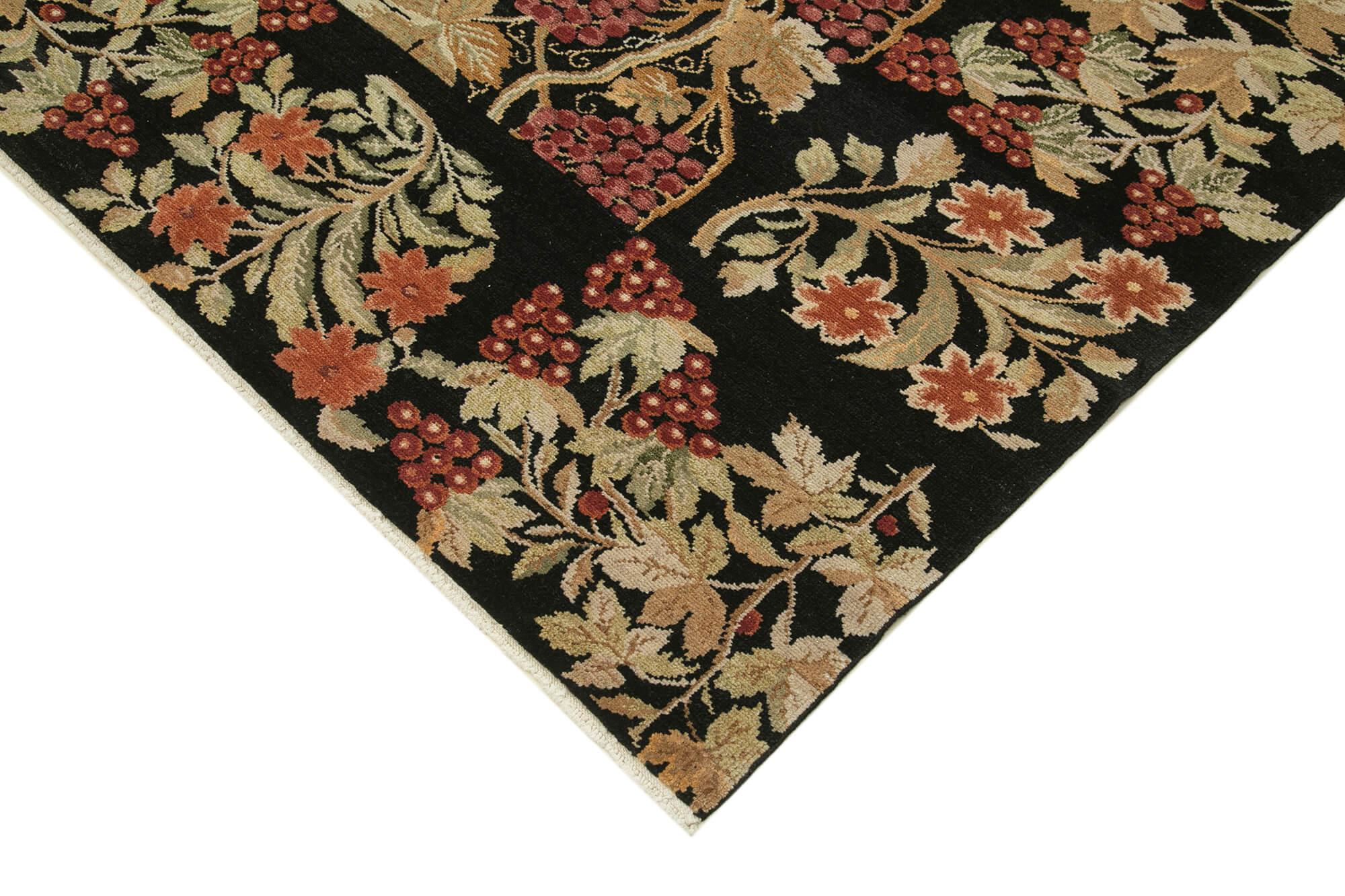 9 x 11 Black Oushak Rug - 3502