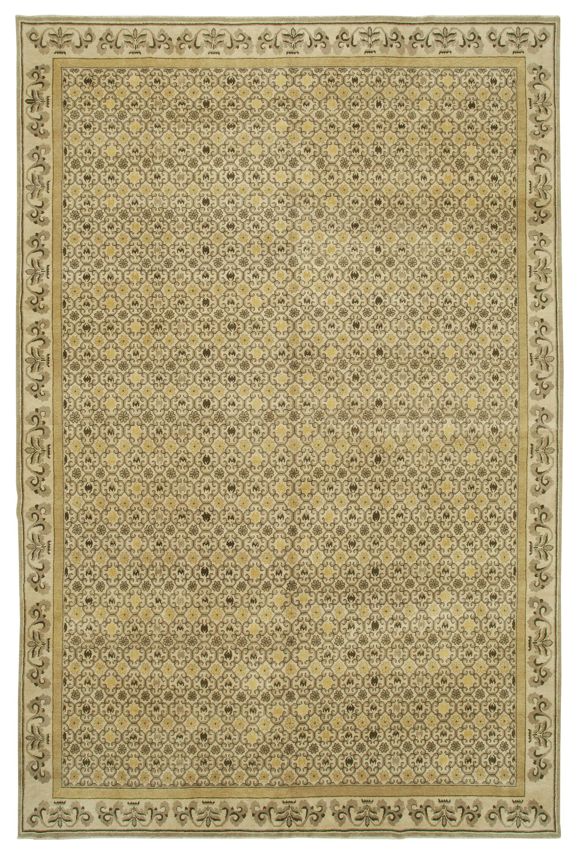 10 x 15 Beige Oushak Rug - 3508