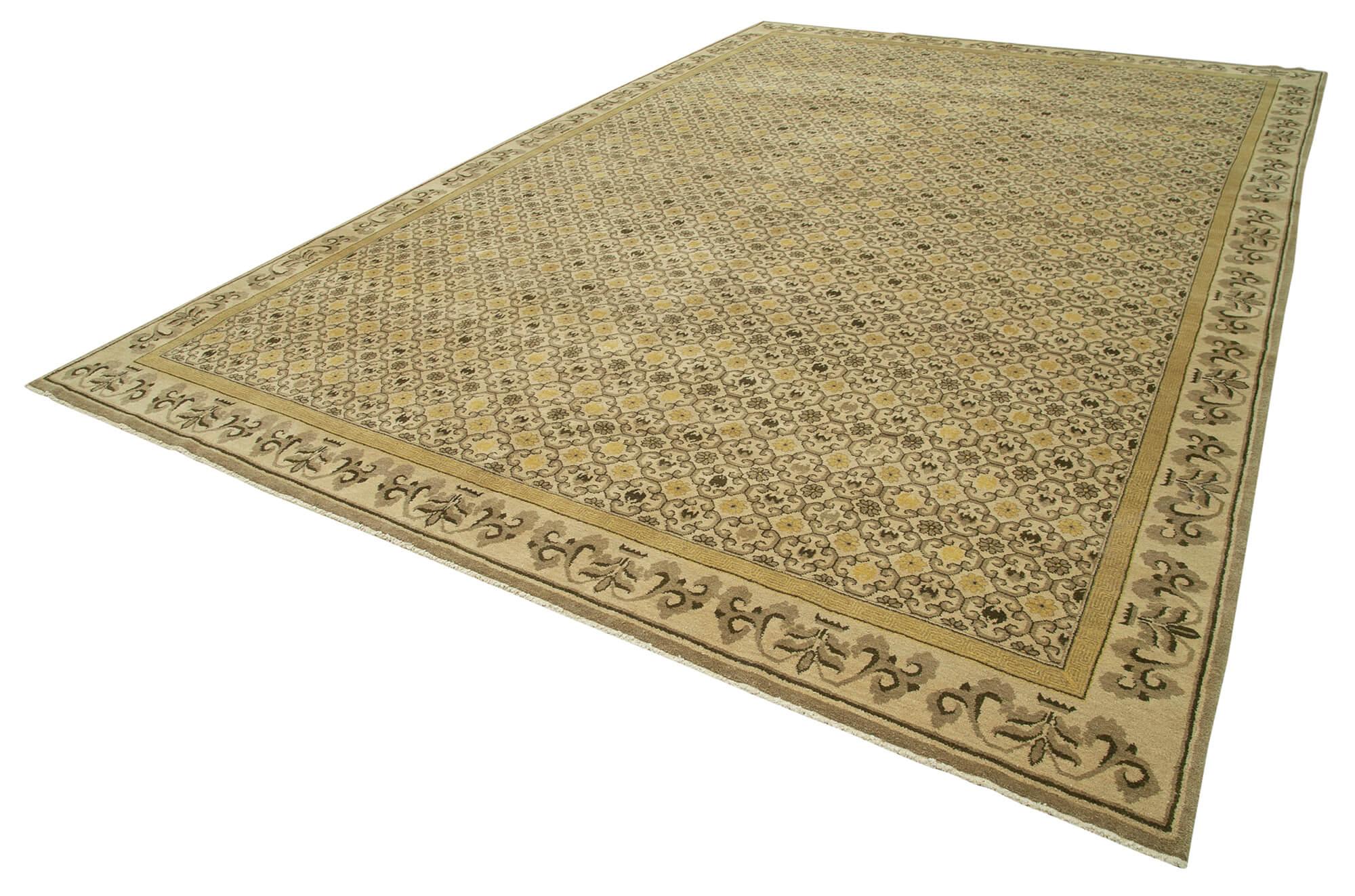 10 x 15 Beige Oushak Rug - 3508