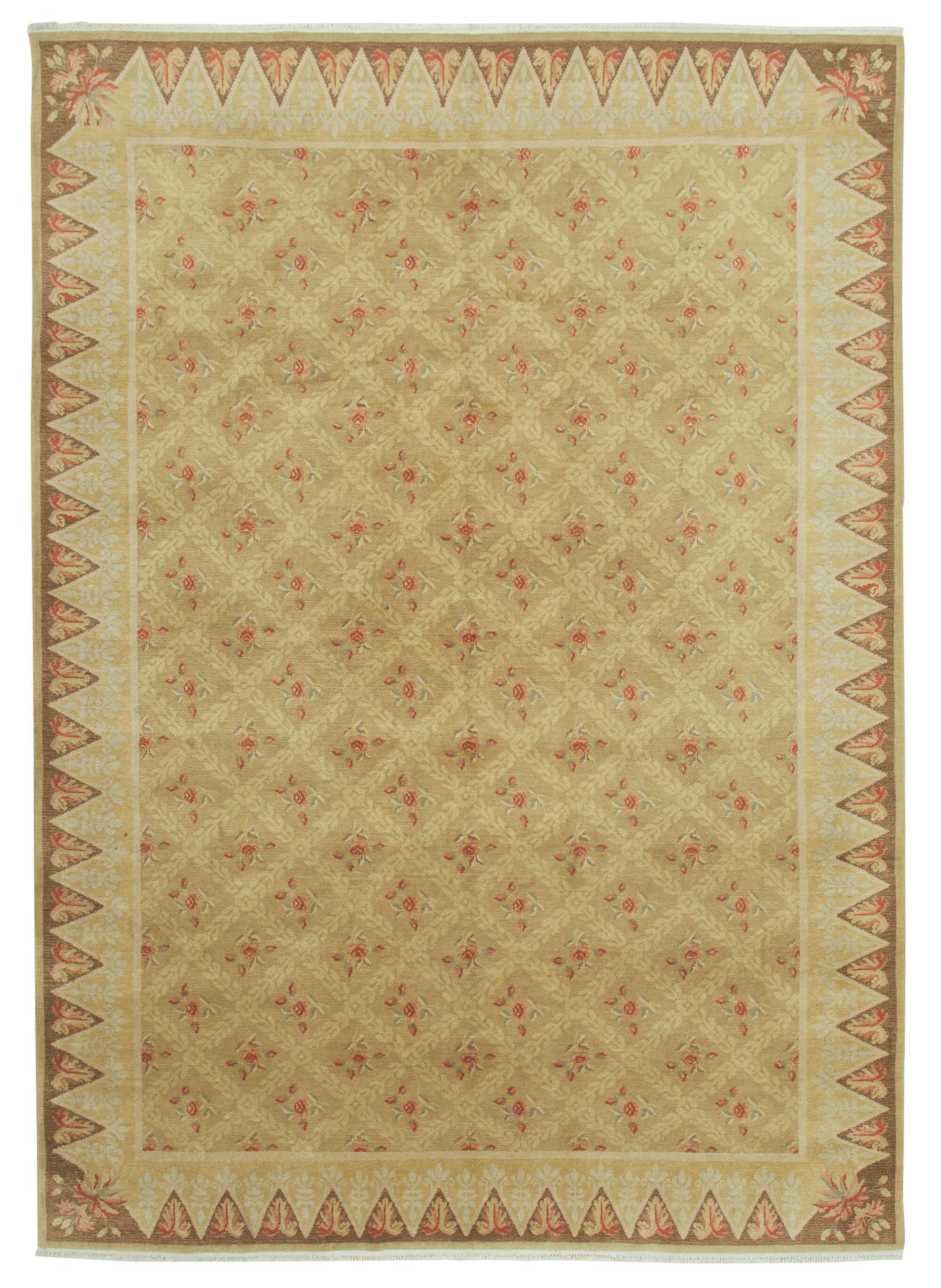 9 x 13 Beige Oushak Rug - 3513