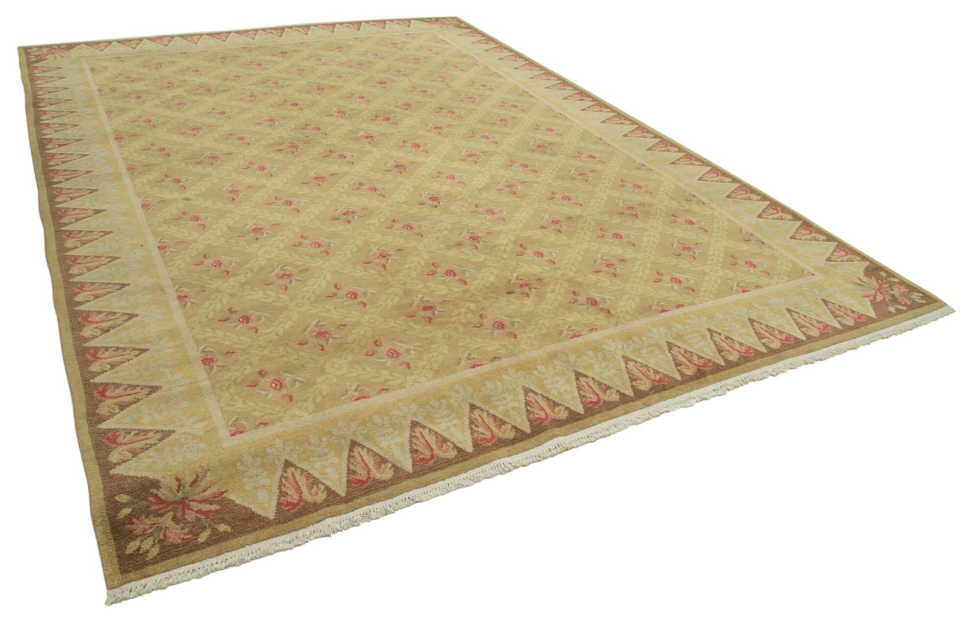 9 x 13 Beige Oushak Rug - 3513