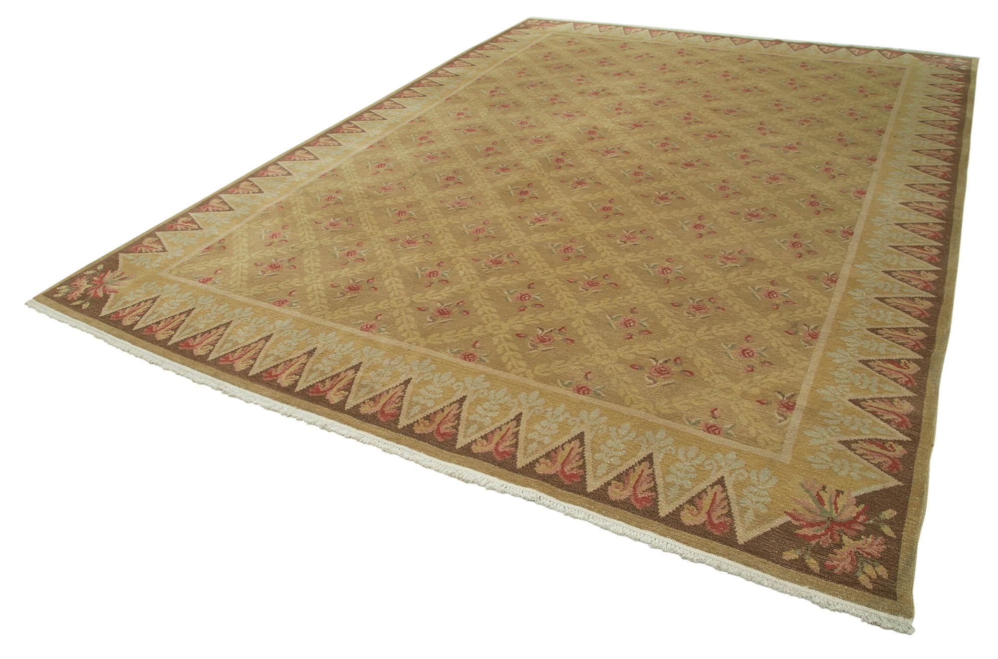 9 x 13 Beige Oushak Rug - 3513