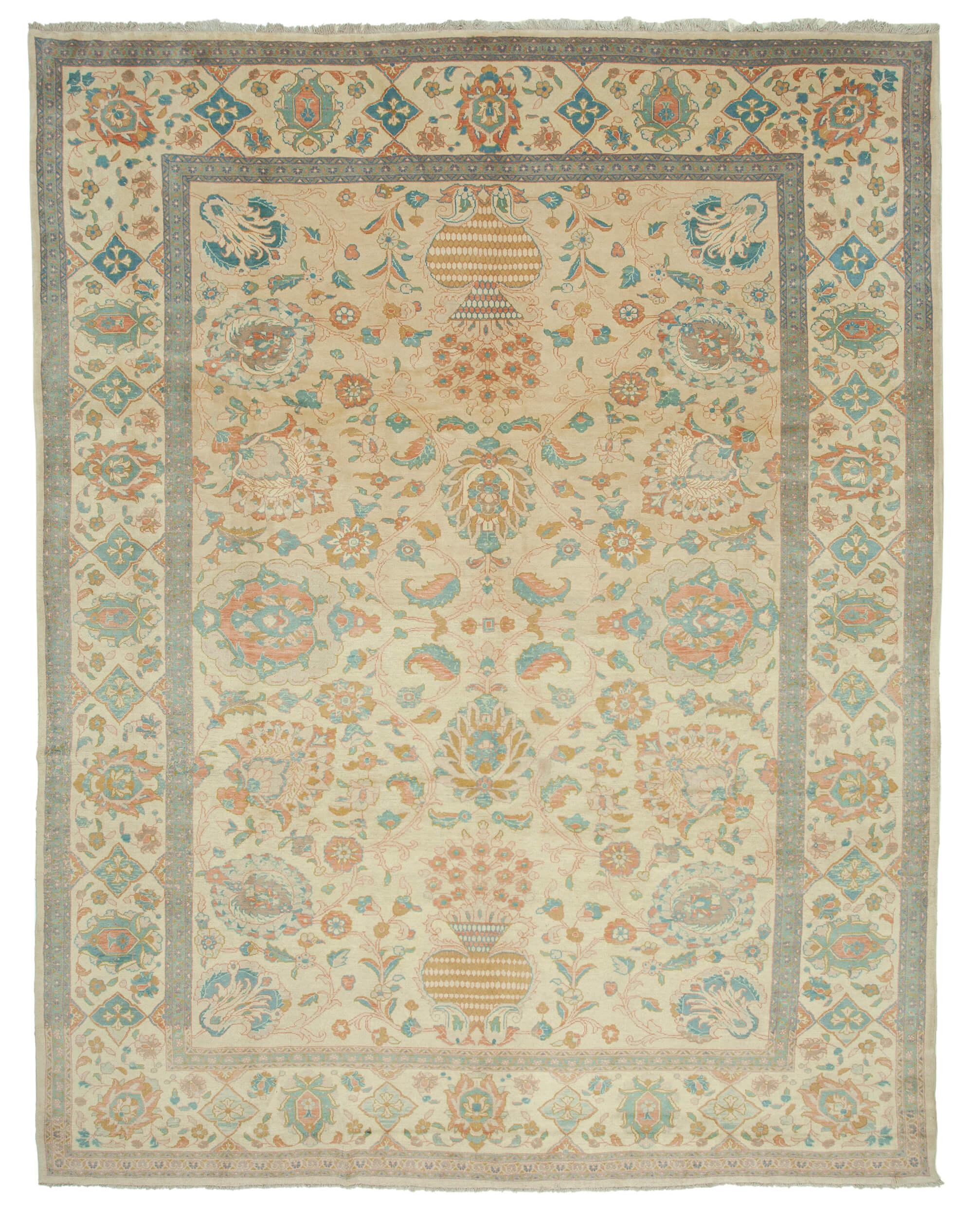 11 x 14 Beige Oushak Rug - 3514