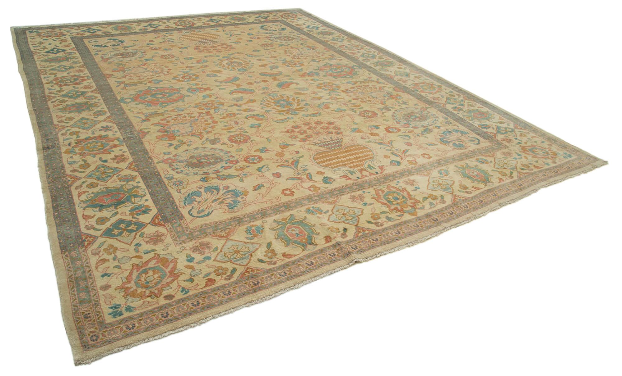 11 x 14 Beige Oushak Rug - 3514