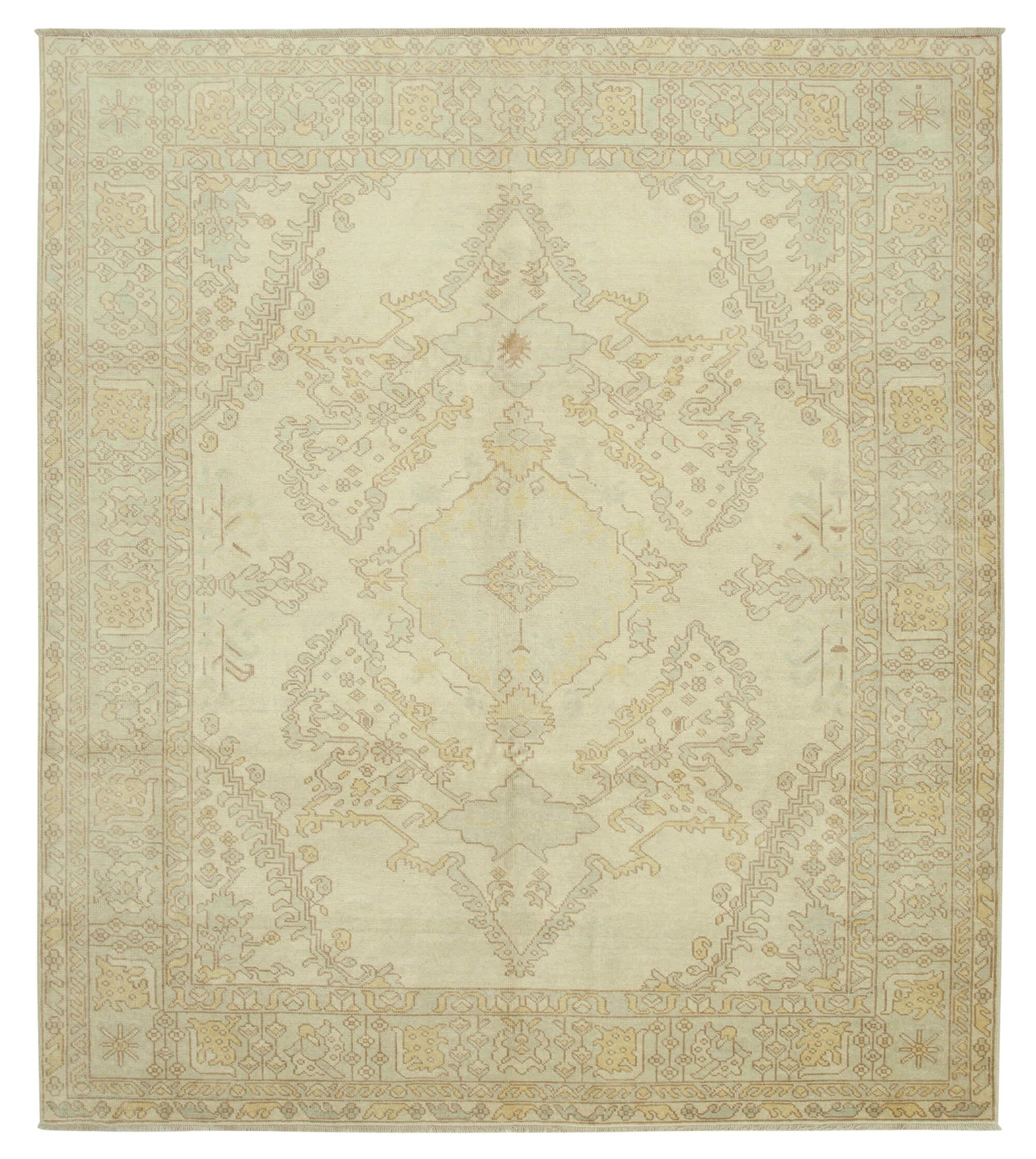 8 x 9 Beige Oushak Rug - 3515