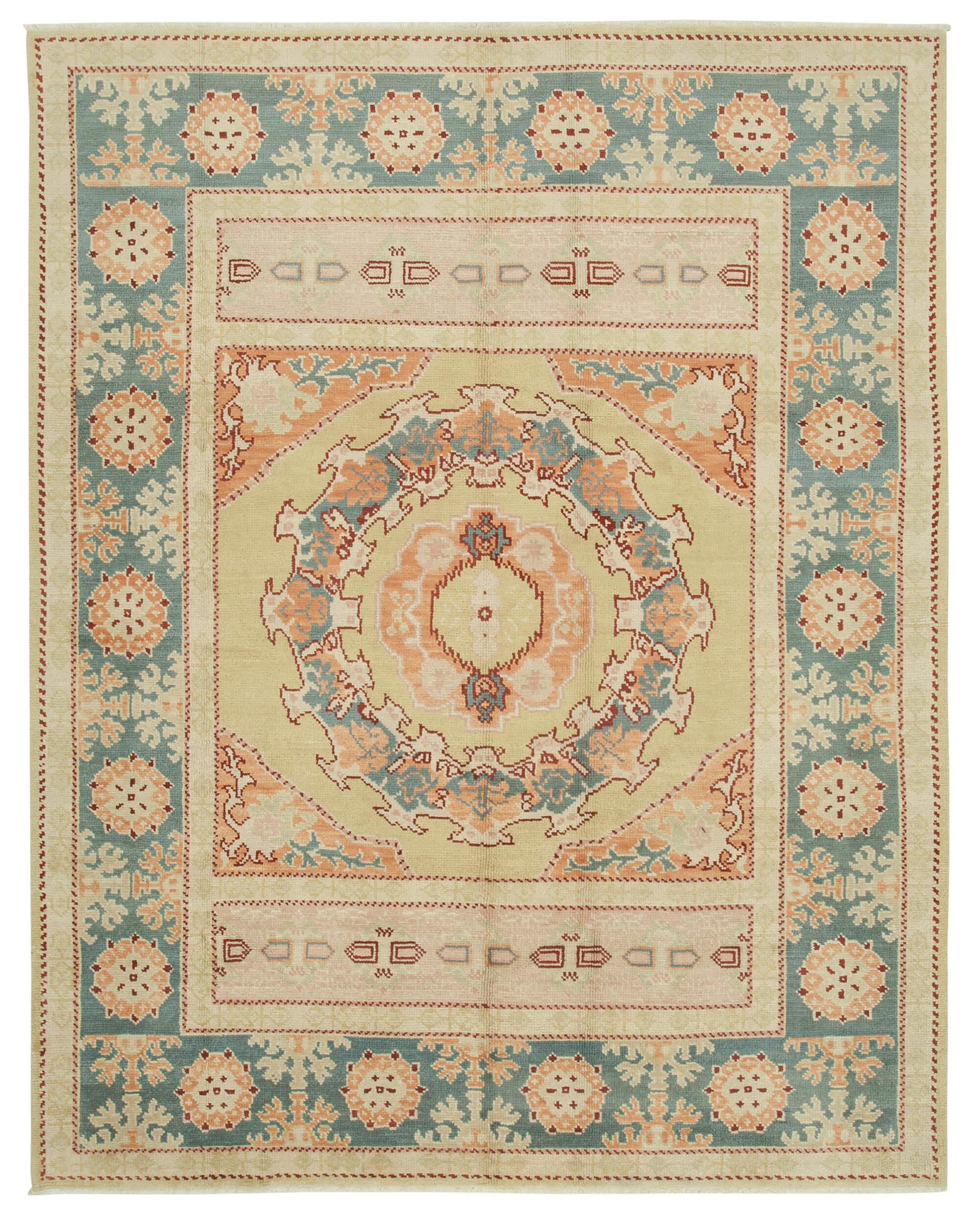 8 x 10 Beige Oushak Rug - 3518