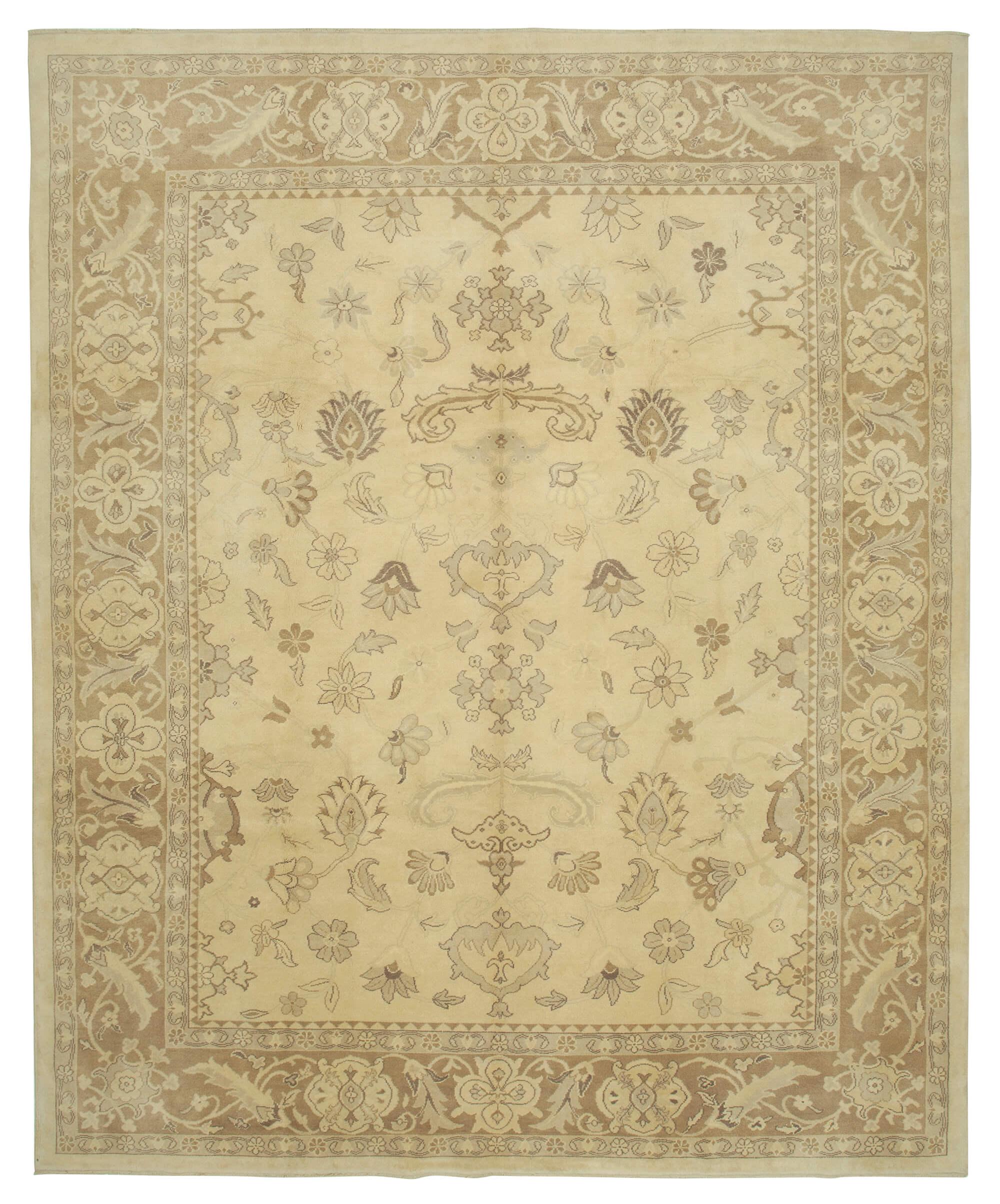 10 x 12 Beige Oushak Rug - 3519