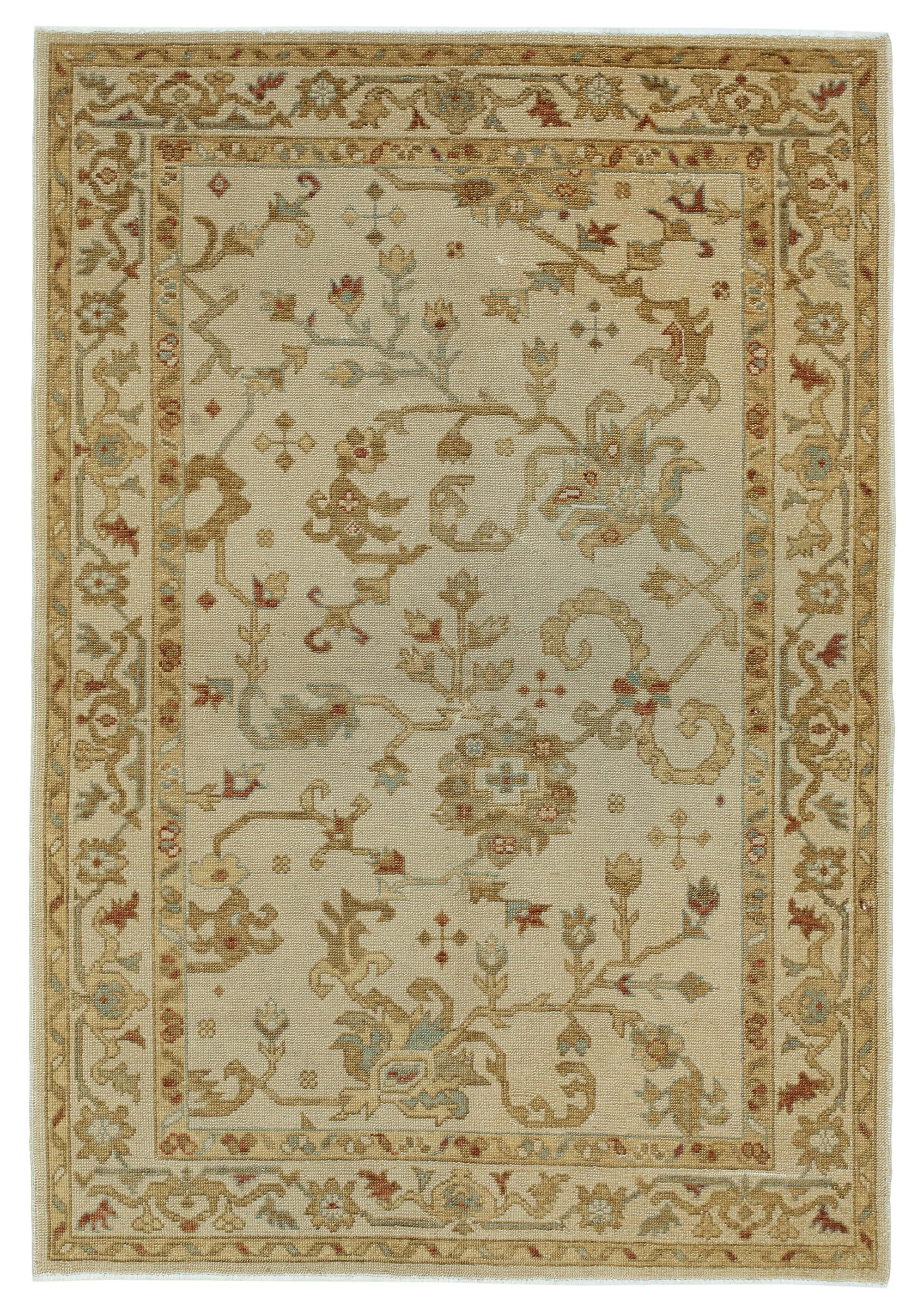 4 x 6 Beige Oushak Rug - 3526