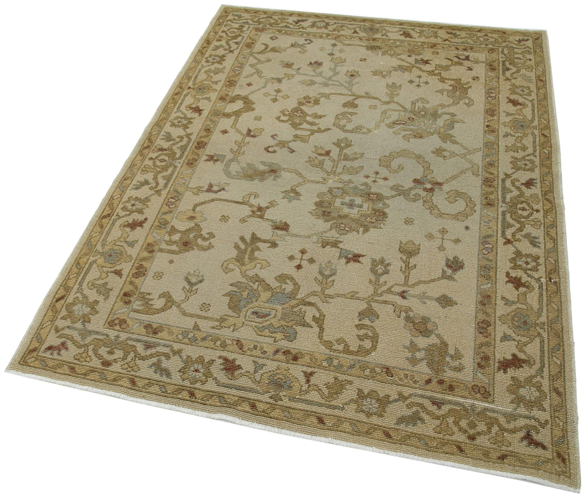 4 x 6 Beige Oushak Rug - 3526