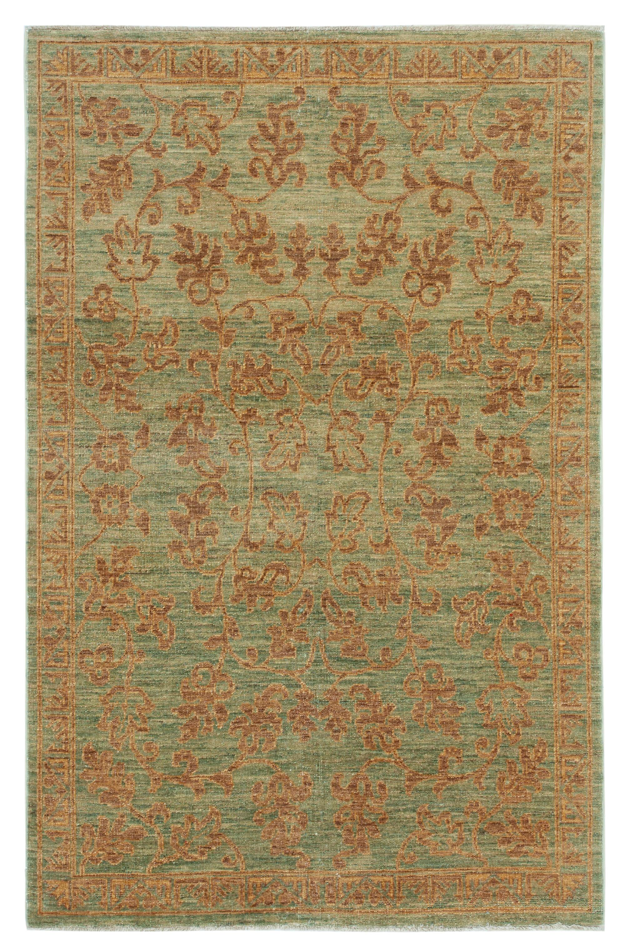 4 x 6 Green Oushak Rug - 3530