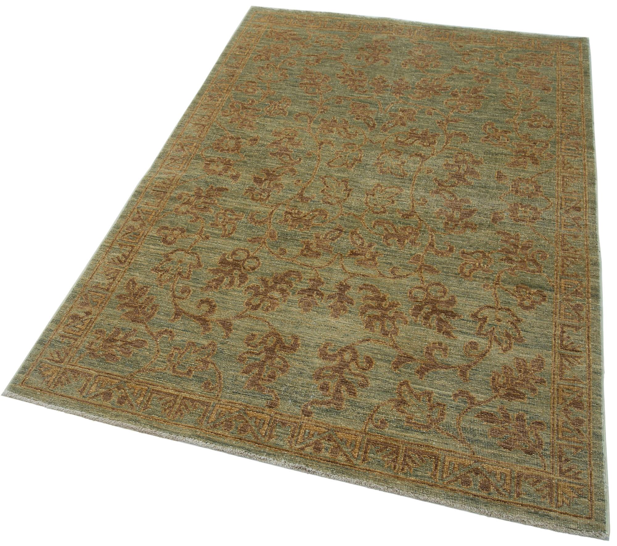 4 x 6 Green Oushak Rug - 3530