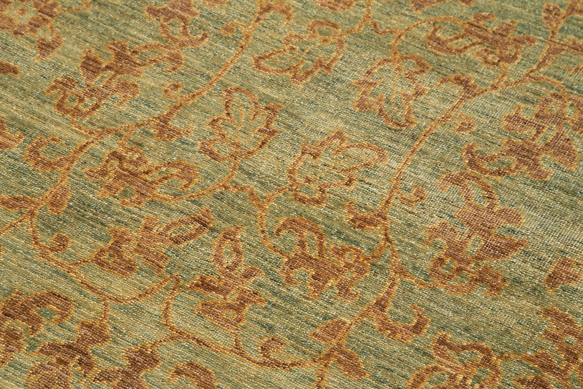 4 x 6 Green Oushak Rug - 3530