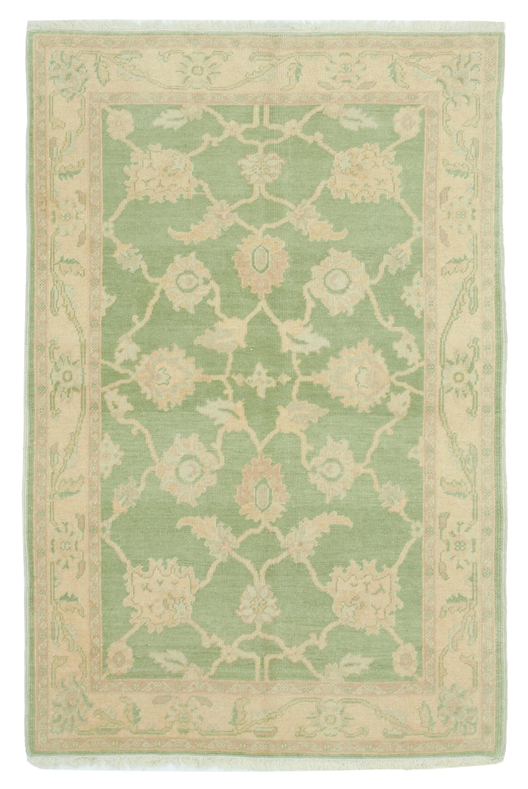 4 x 6 Green Oushak Rug - 3532