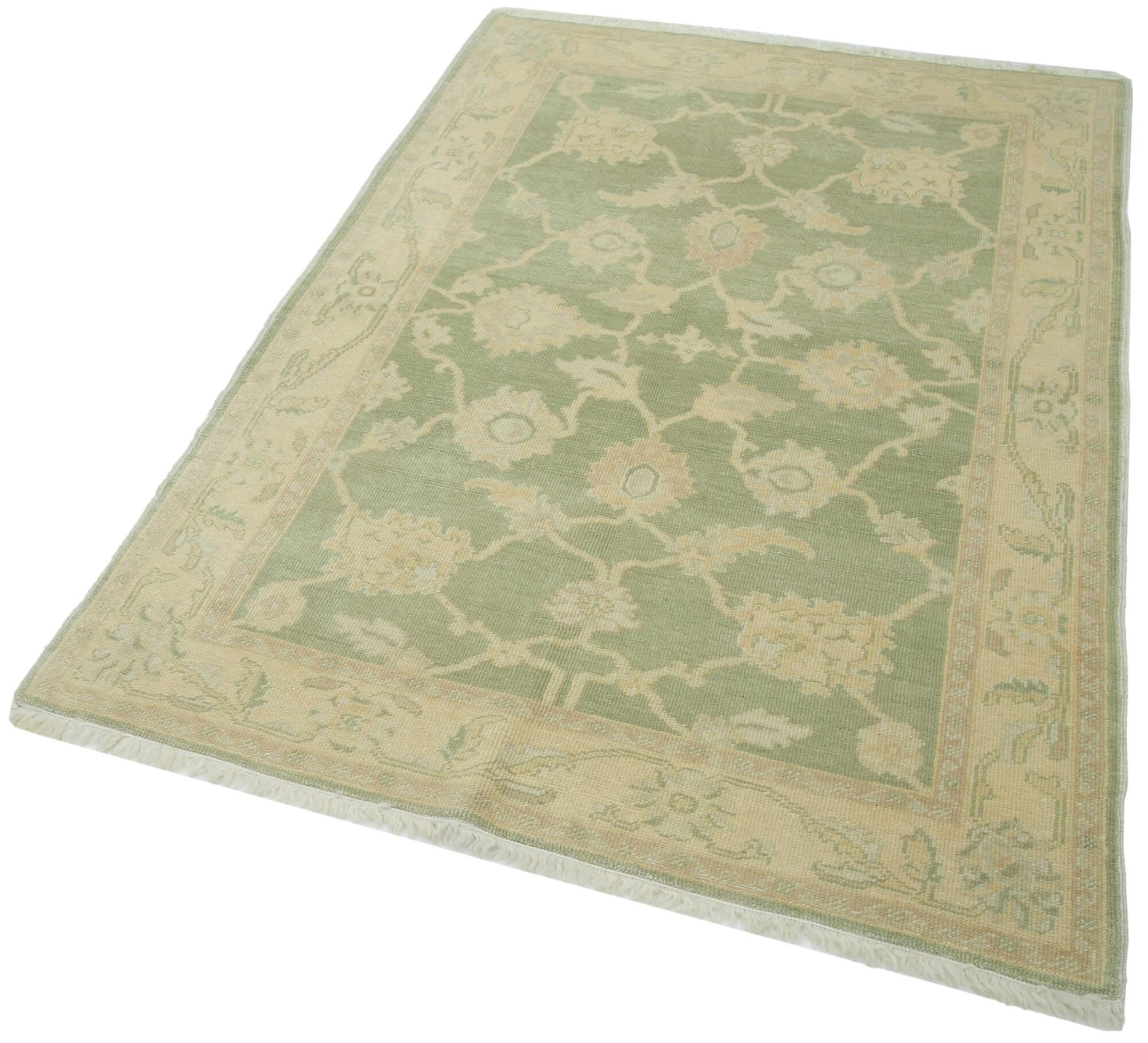 4 x 6 Green Oushak Rug - 3532