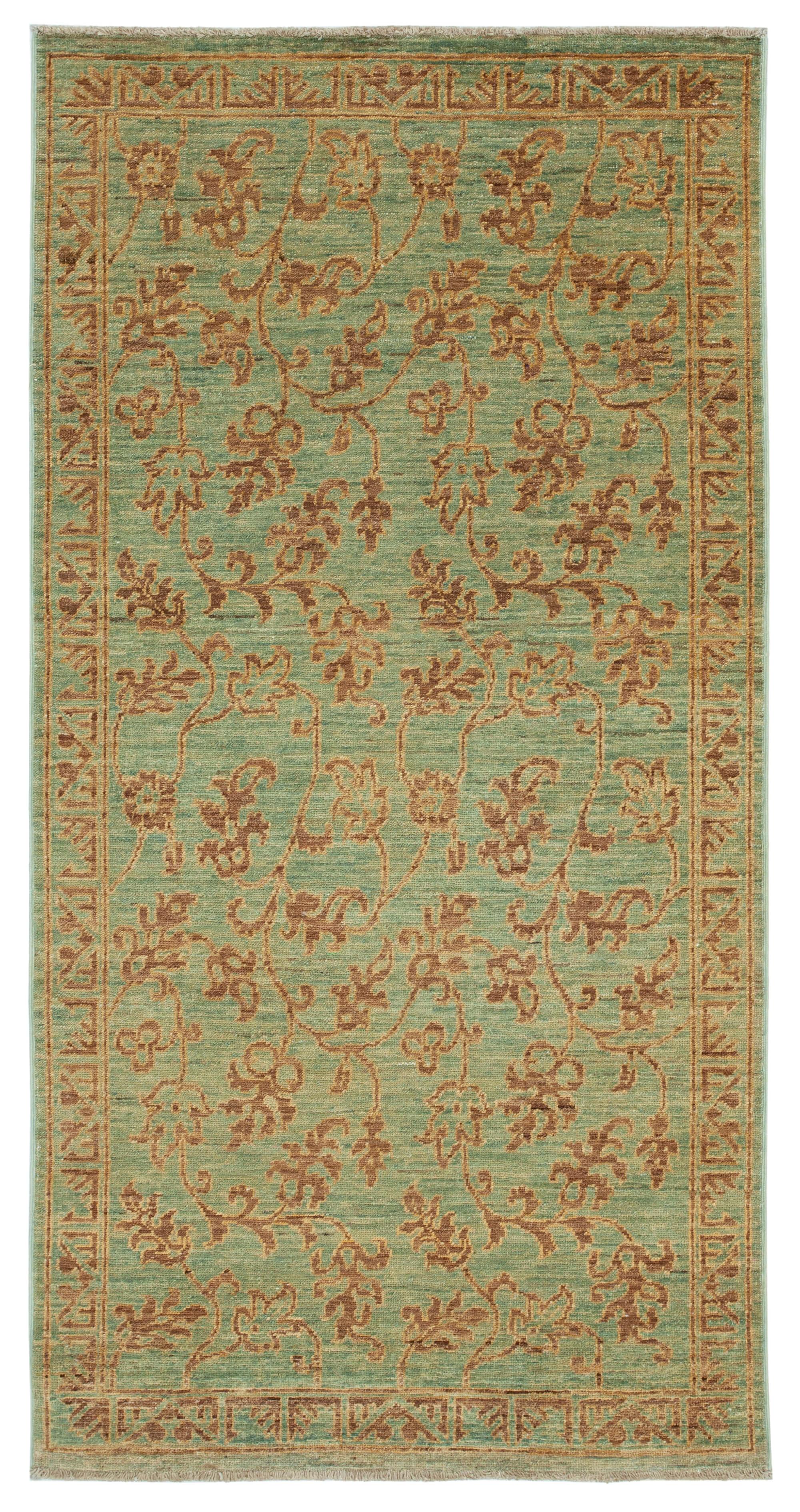 3 x 6 Green Oushak Rug - 3536