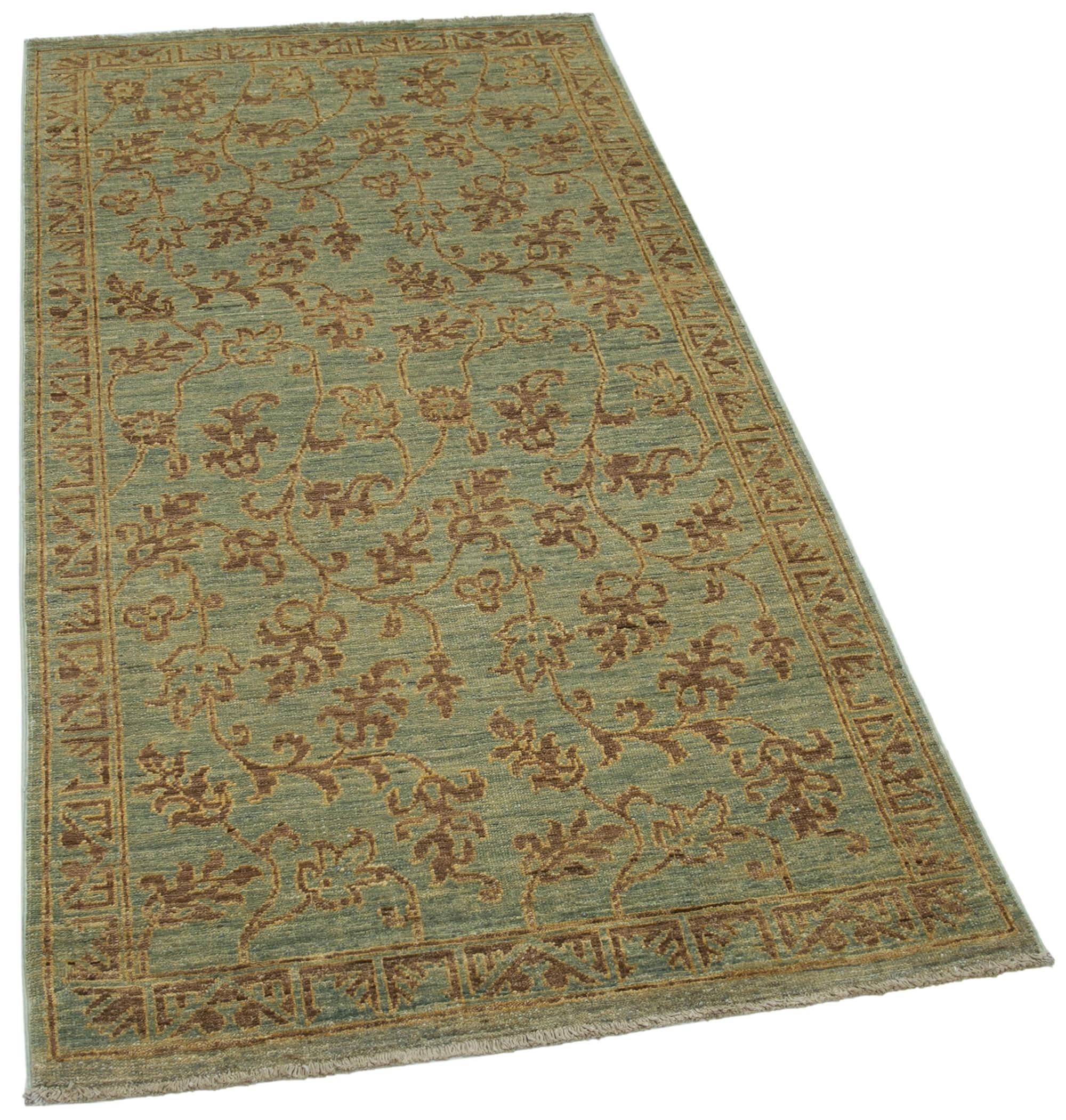 3 x 6 Green Oushak Rug - 3536