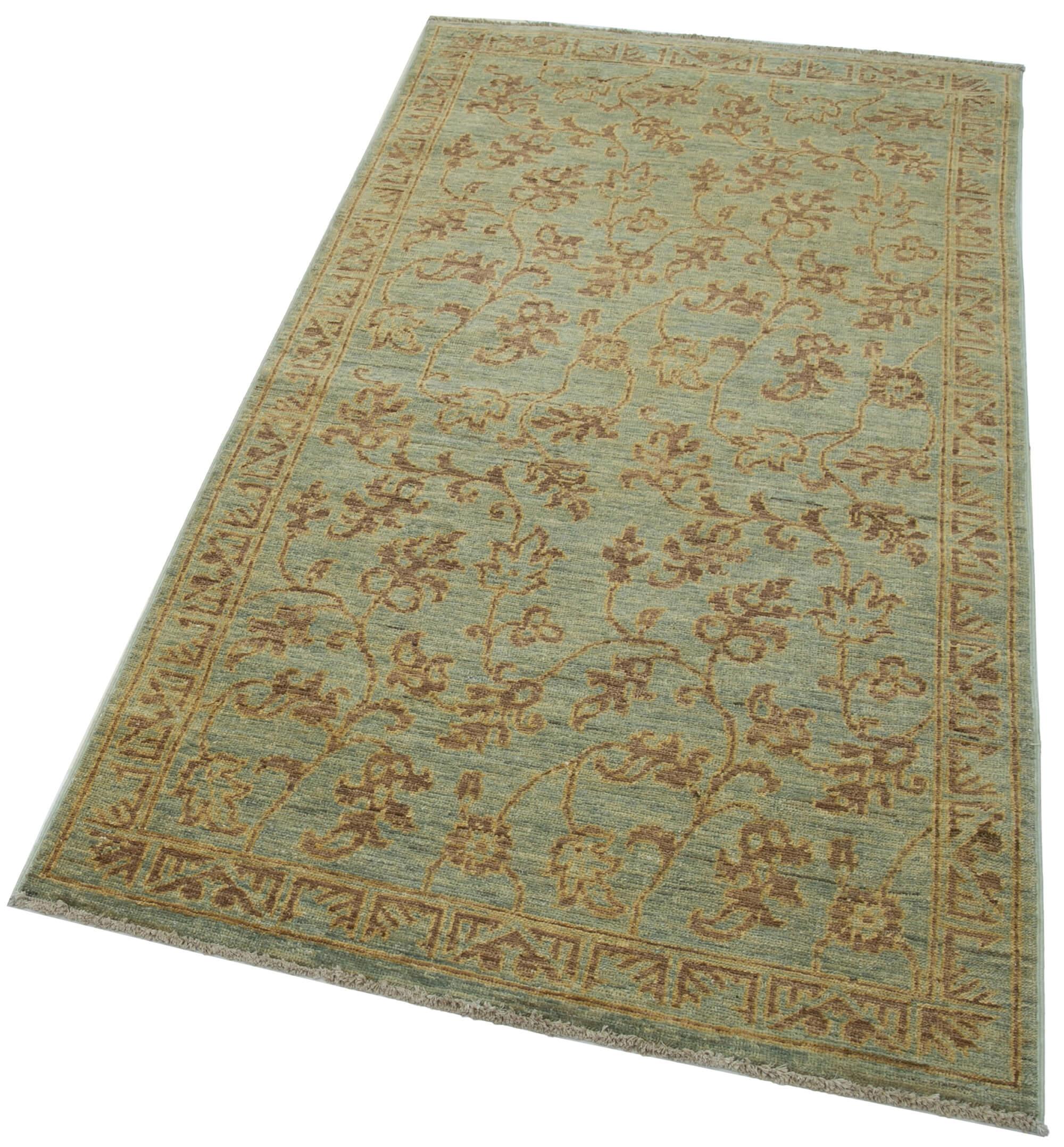 3 x 6 Green Oushak Rug - 3536