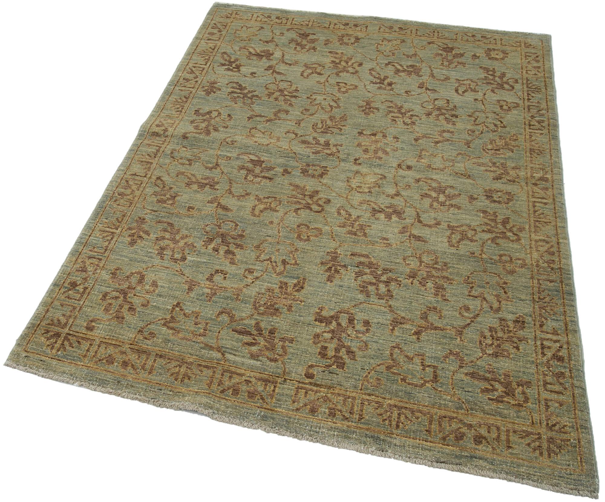 4 x 6 Green Oushak Rug - 3540