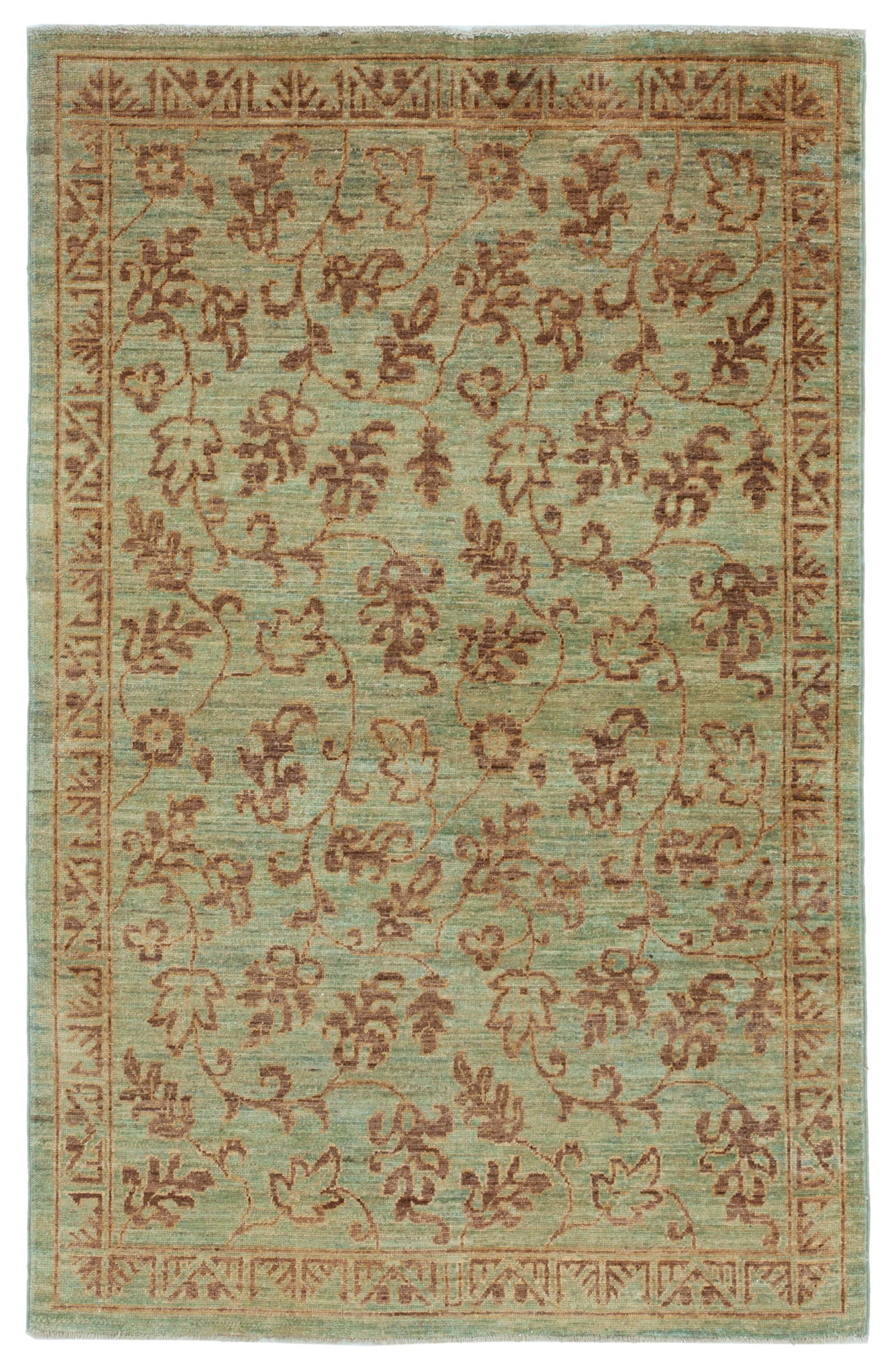 4 x 6 Green Oushak Rug - 3544