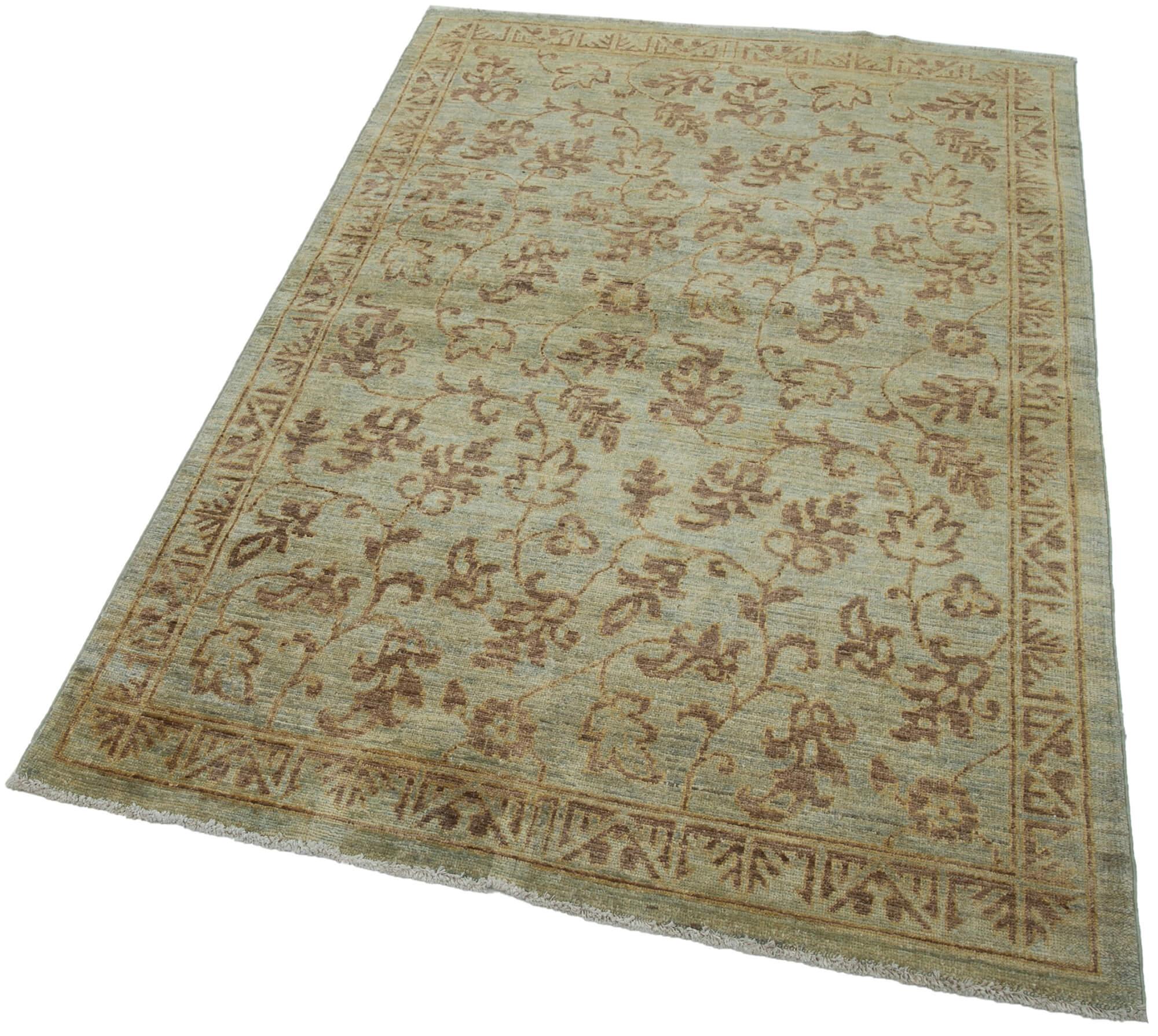 4 x 6 Green Oushak Rug - 3544