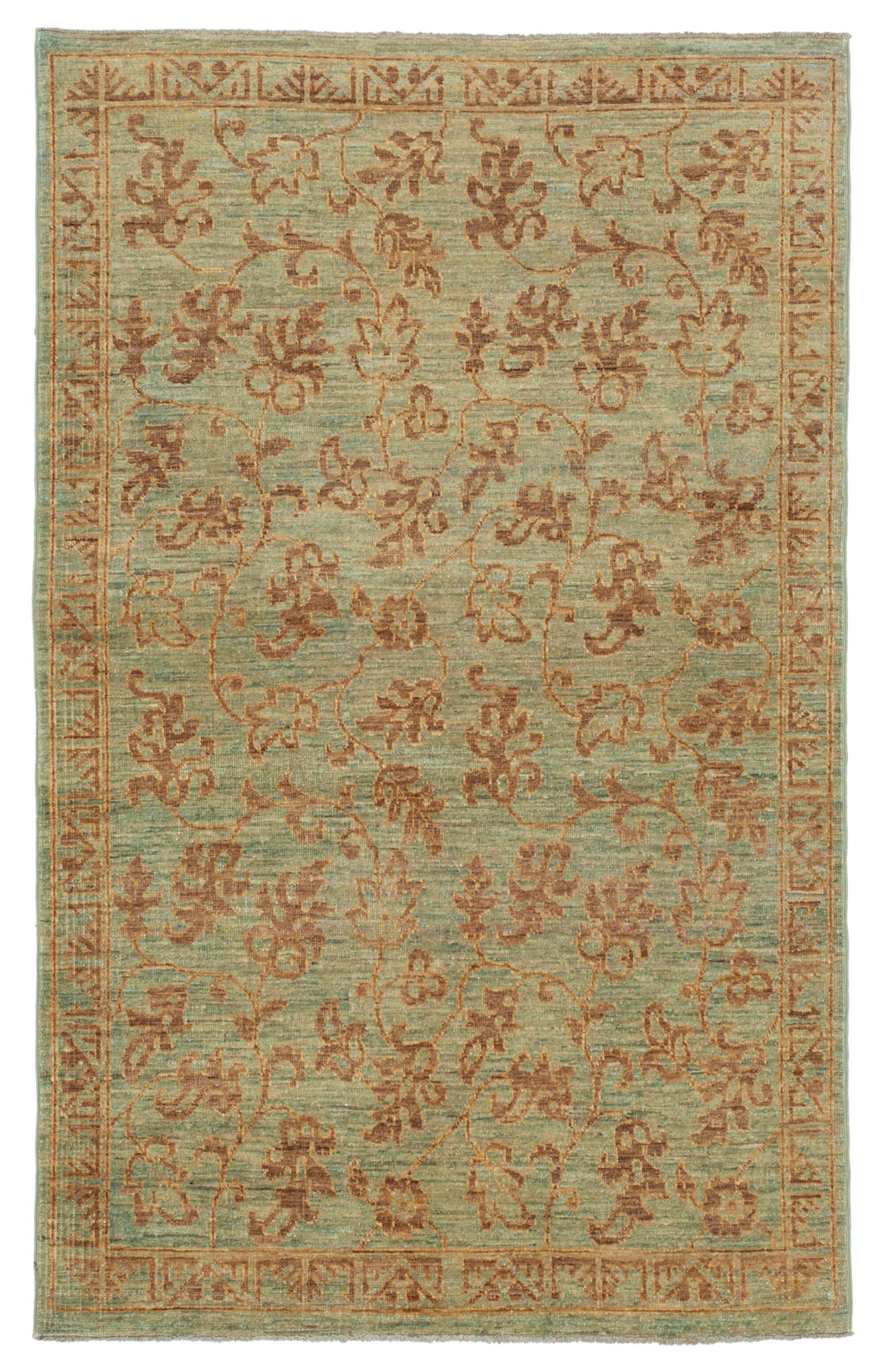 4 x 6 Green Oushak Rug - 3545