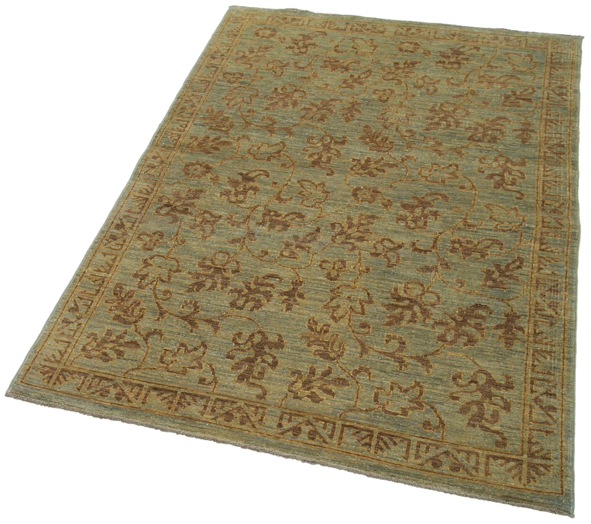 4 x 6 Green Oushak Rug - 3545