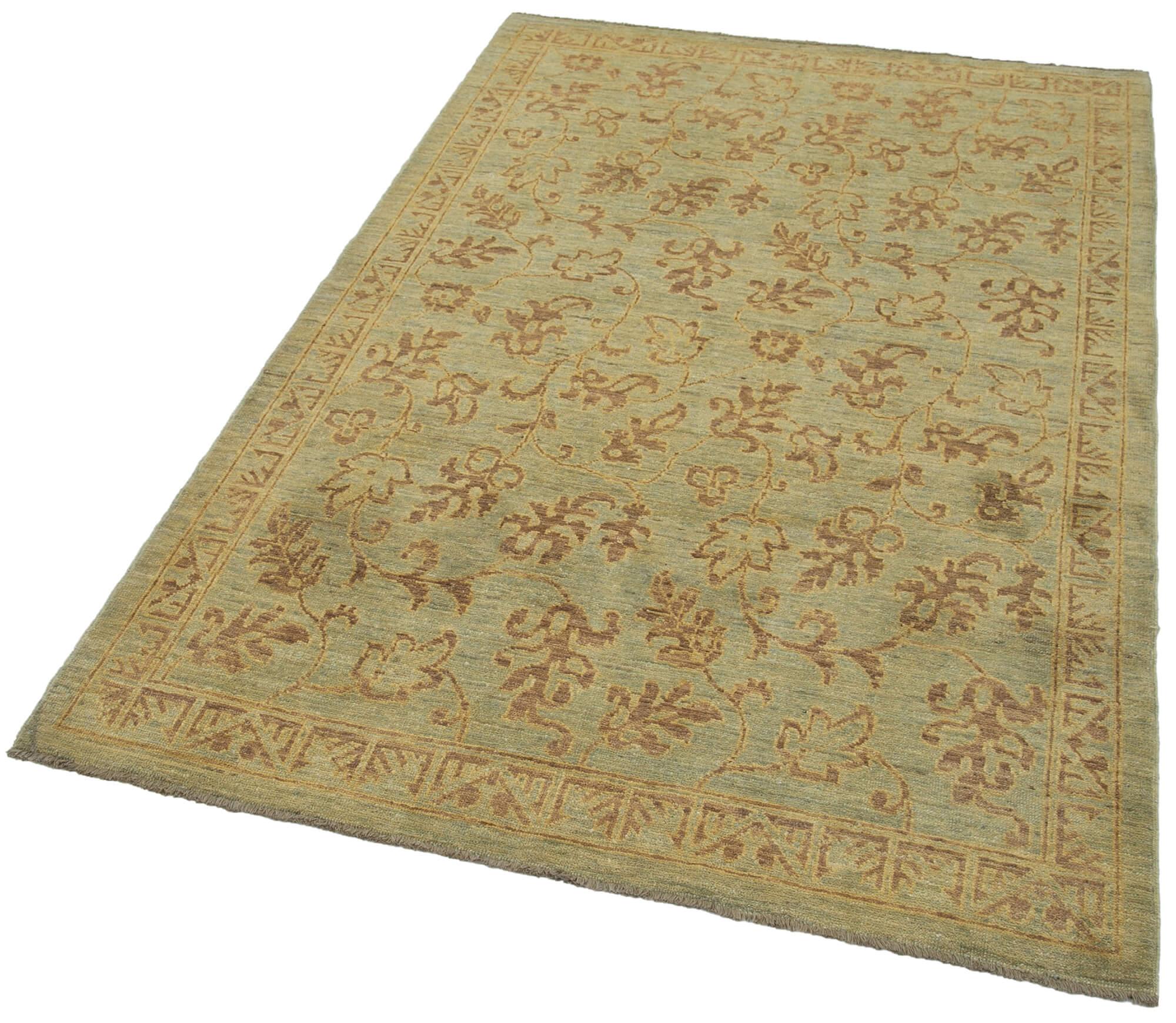 4 x 6 Green Oushak Rug - 3549