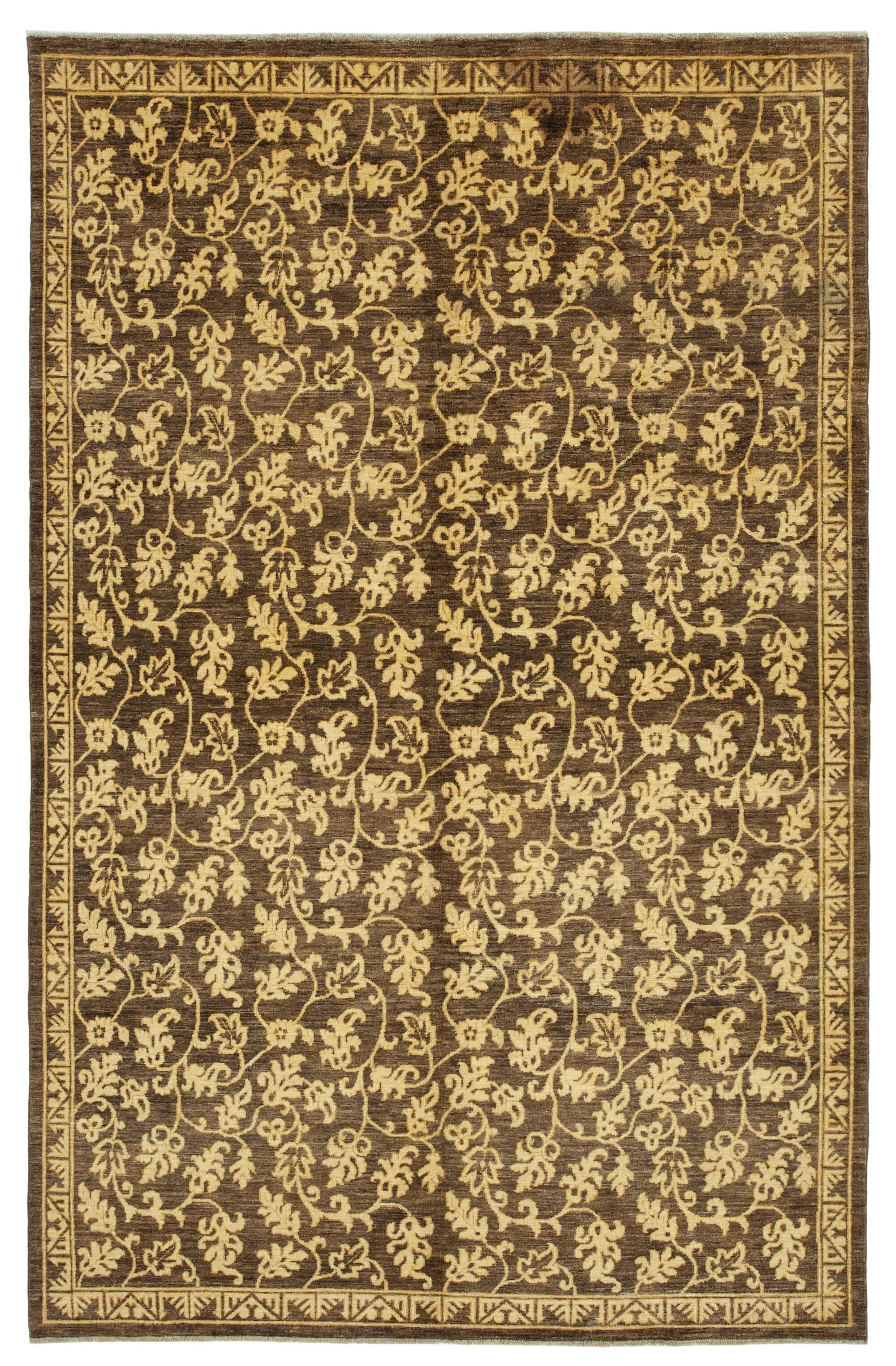 6 x 9 Brown Oushak Rug - 3551