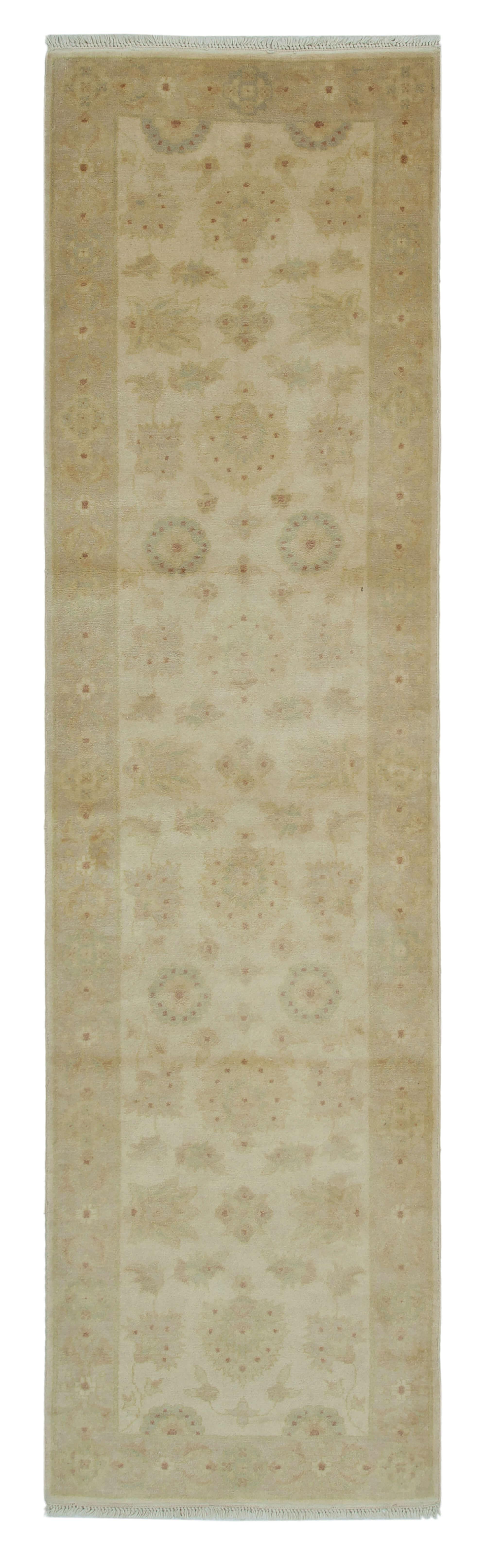 3 x 9 Beige Oushak Runner Rug - 3553