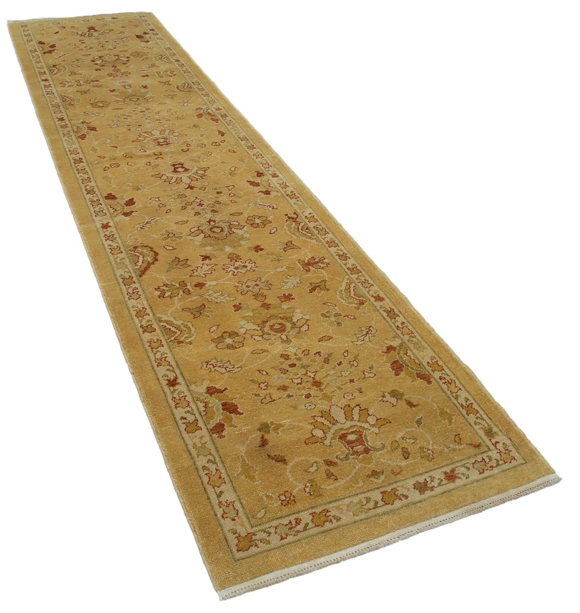 3 x 12 Yellow Oushak Runner Rug - 3557