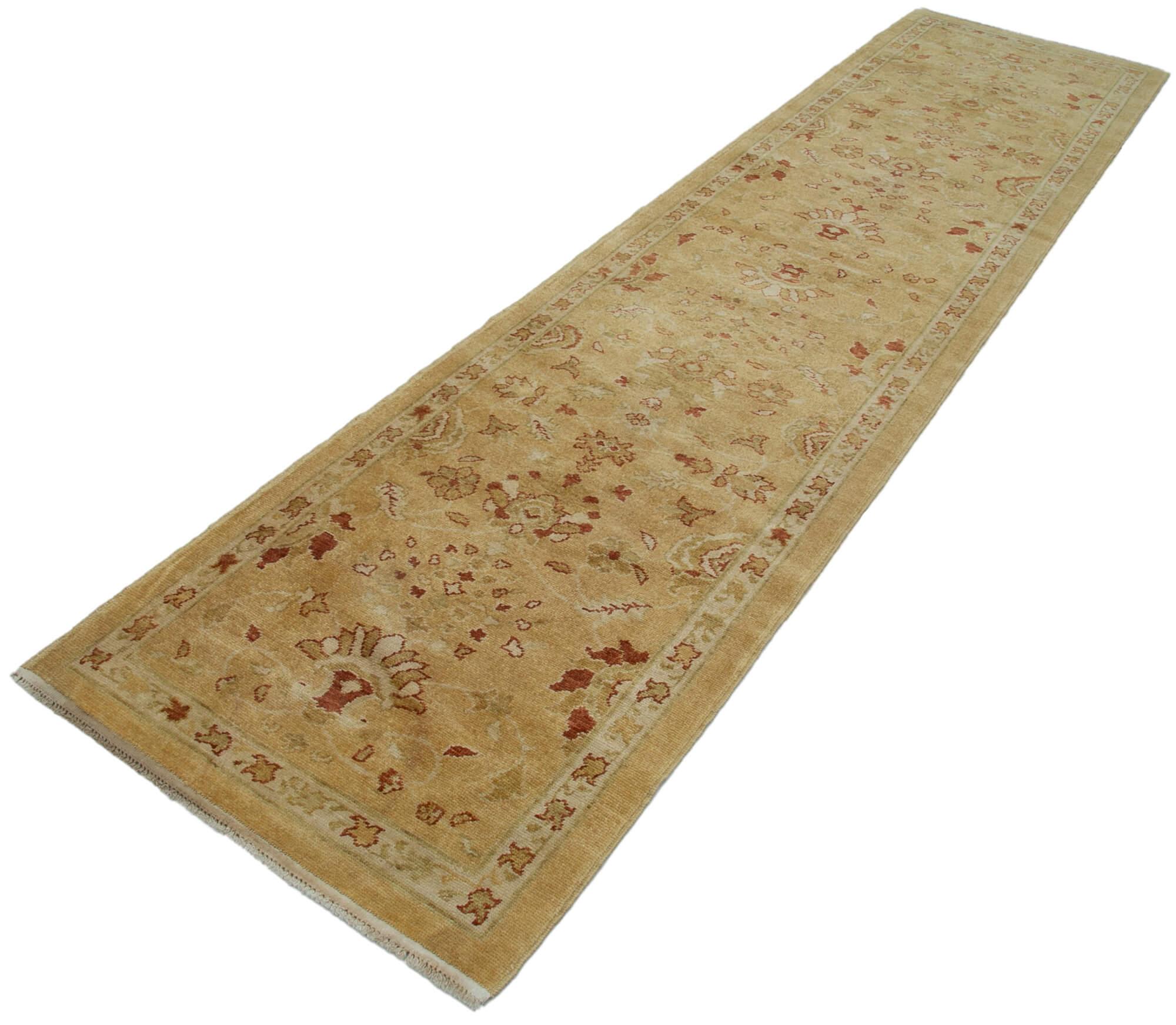 3 x 12 Yellow Oushak Runner Rug - 3557