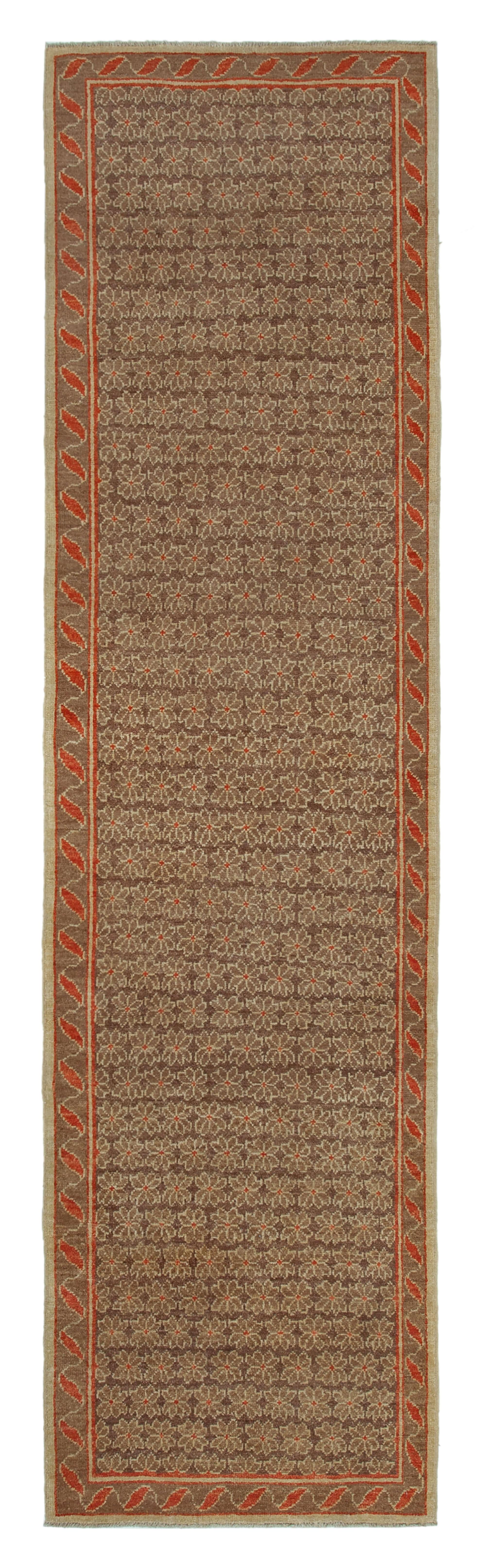 3 x 10 Brown Oushak Runner Rug - 3559