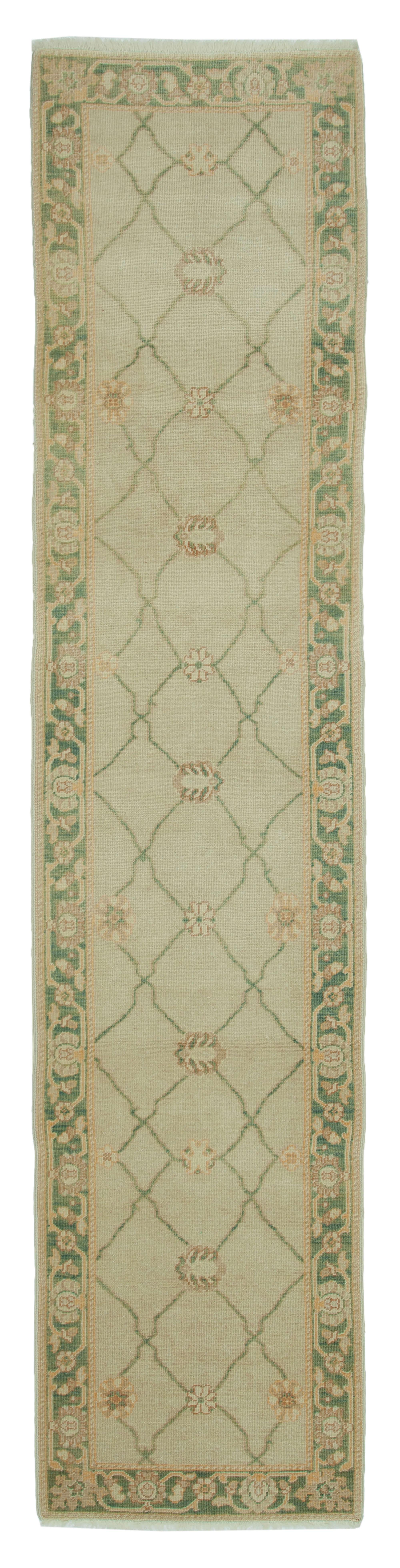 3 x 12 Beige Oushak Runner Rug - 3561