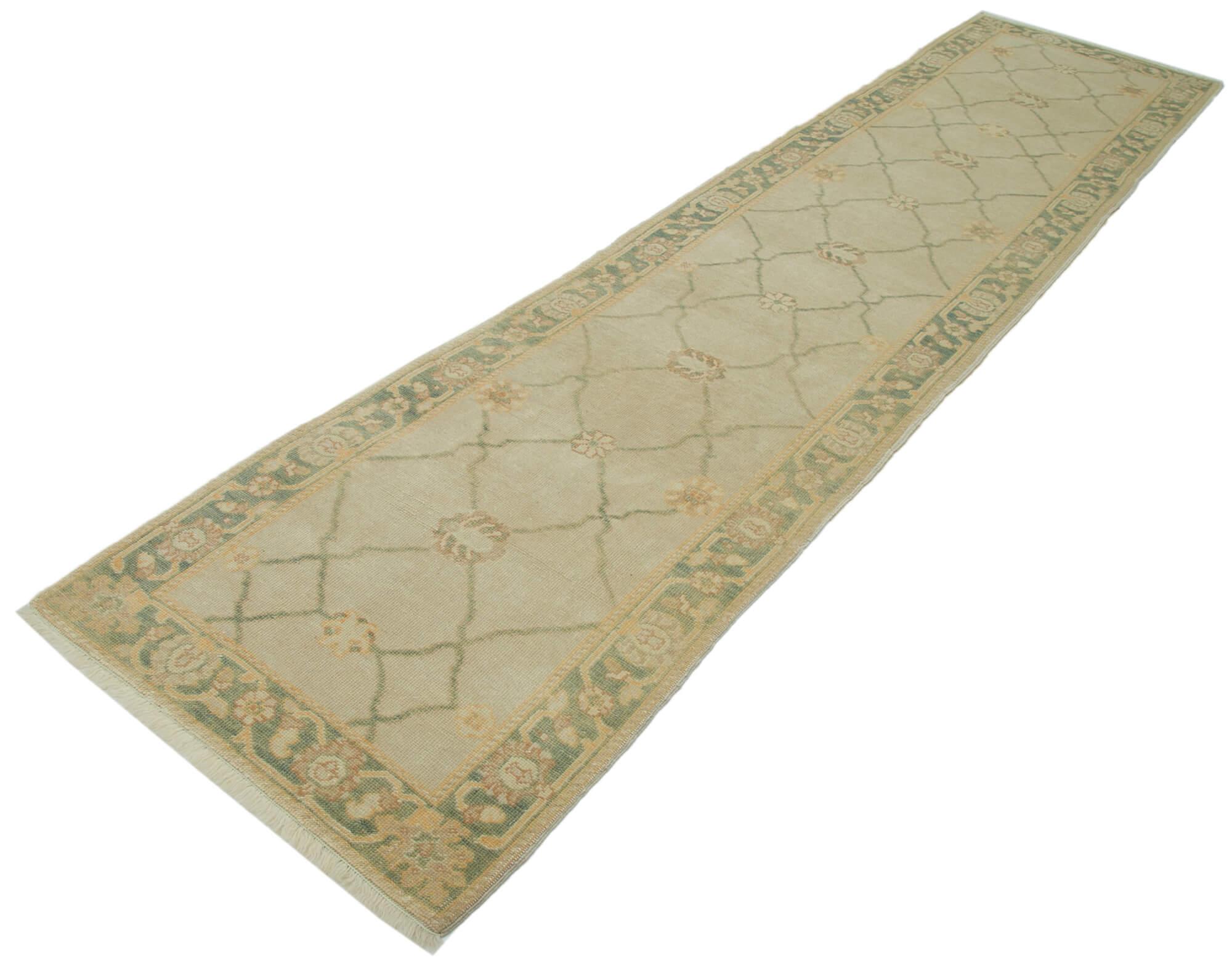 3 x 12 Beige Oushak Runner Rug - 3561