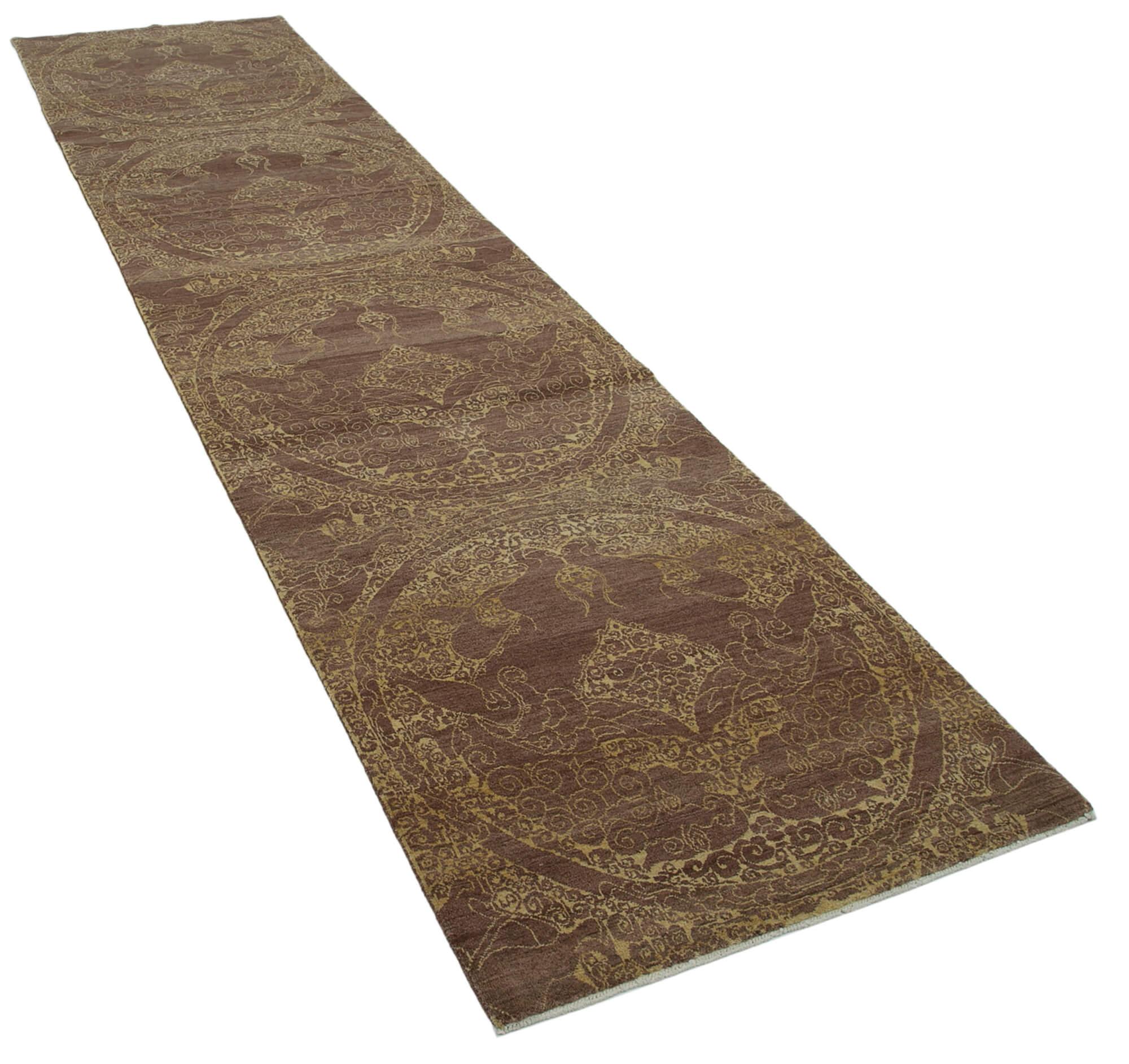 3 x 12 Brown Oushak Runner Rug - 3562