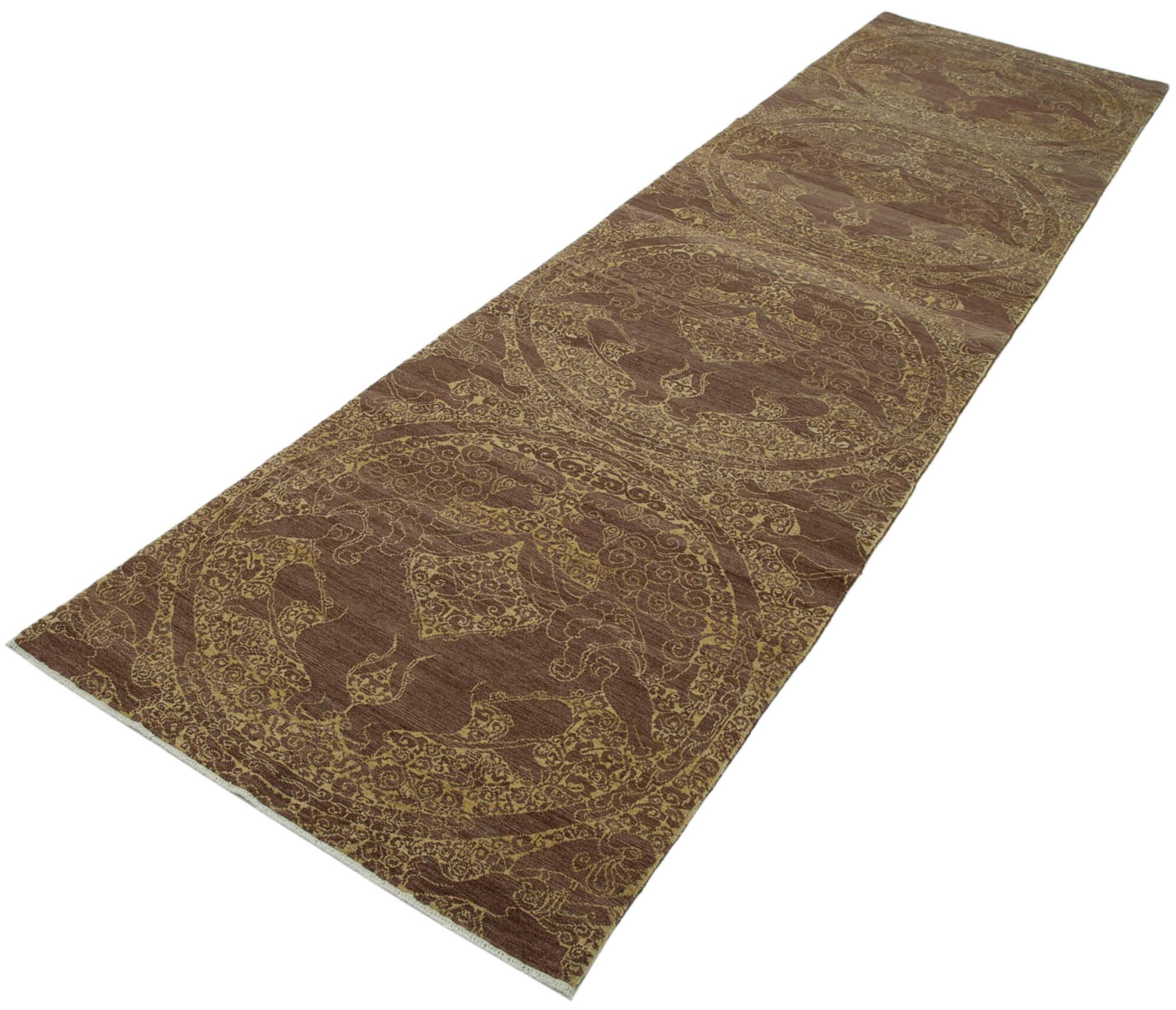 3 x 12 Brown Oushak Runner Rug - 3562