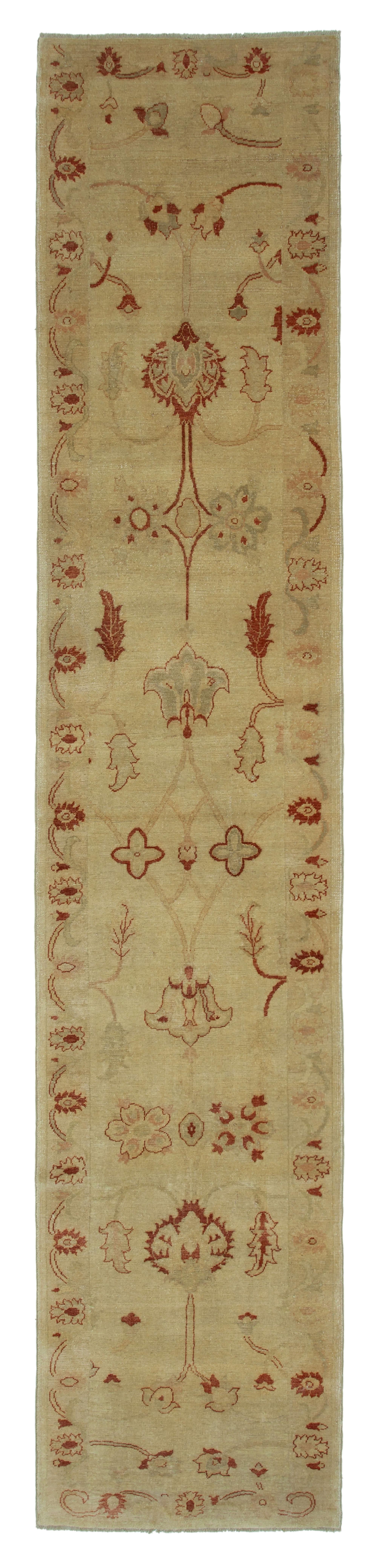 3 x 14 Yellow Oushak Runner Rug - 3564