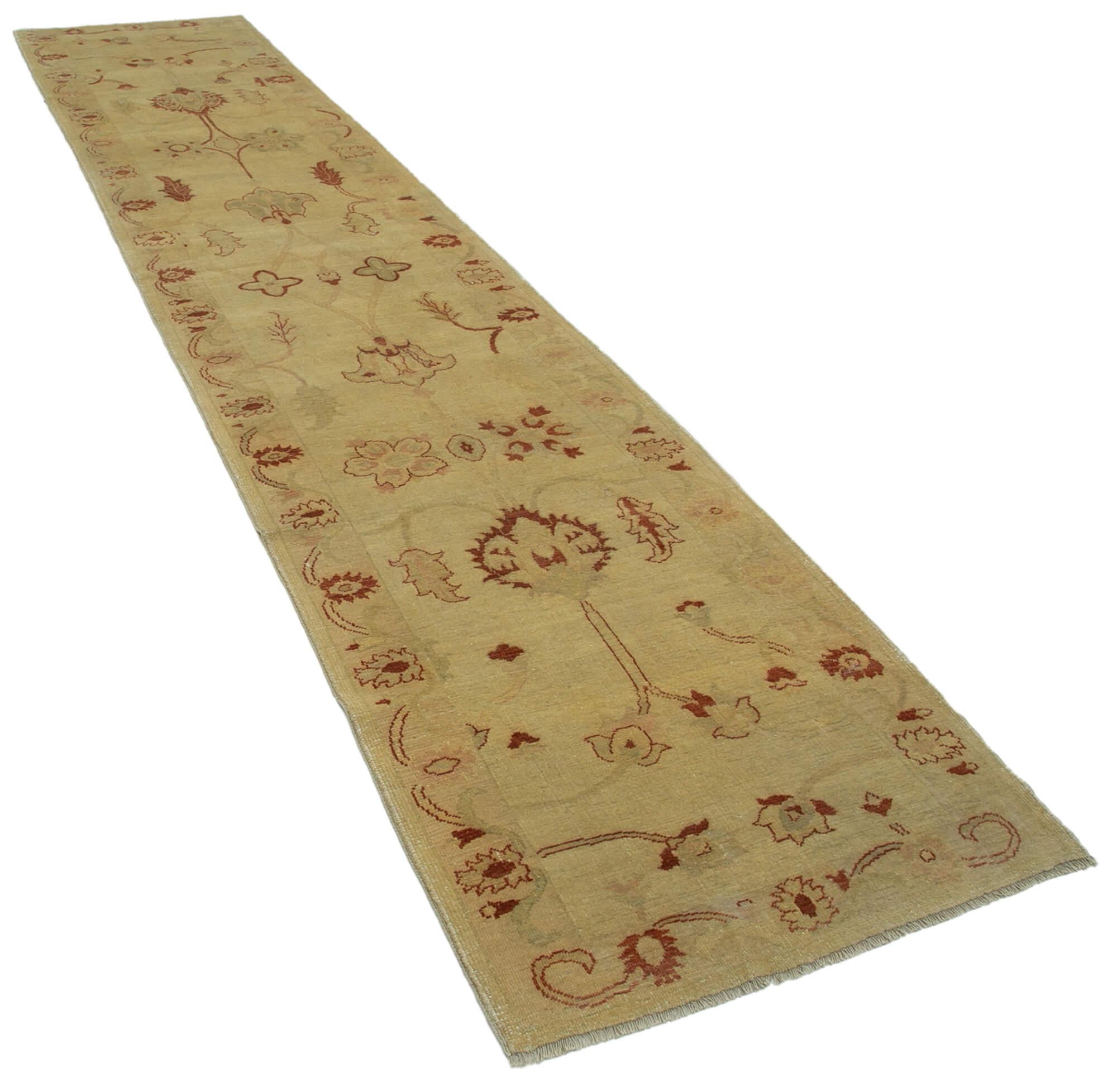 3 x 14 Yellow Oushak Runner Rug - 3564