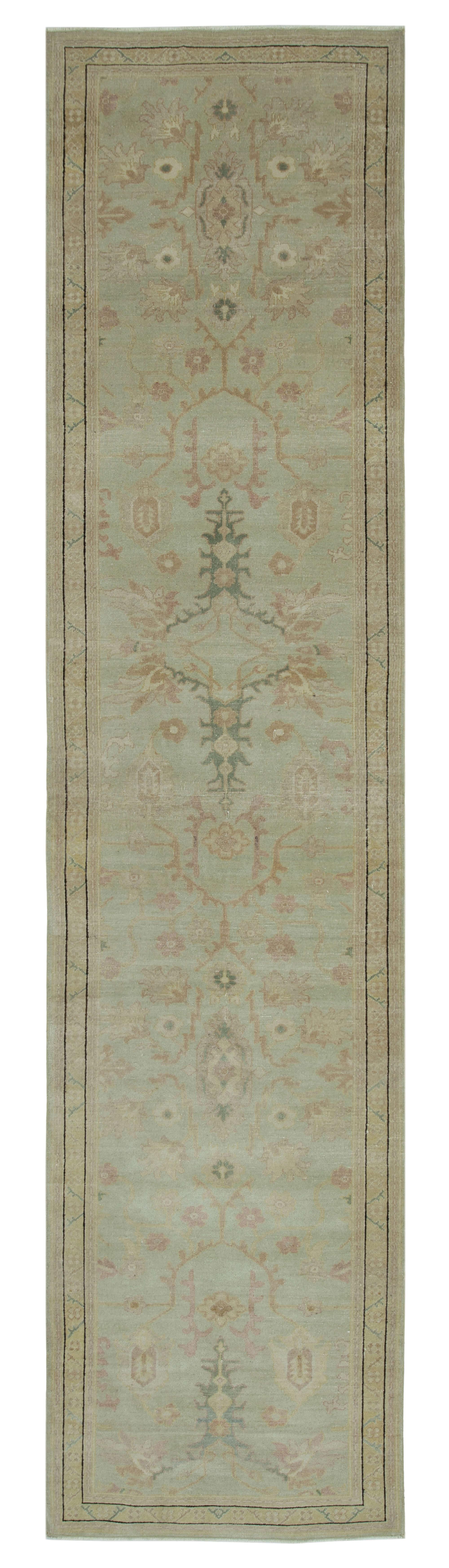 3 x 12 Beige Oushak Runner Rug - 3566