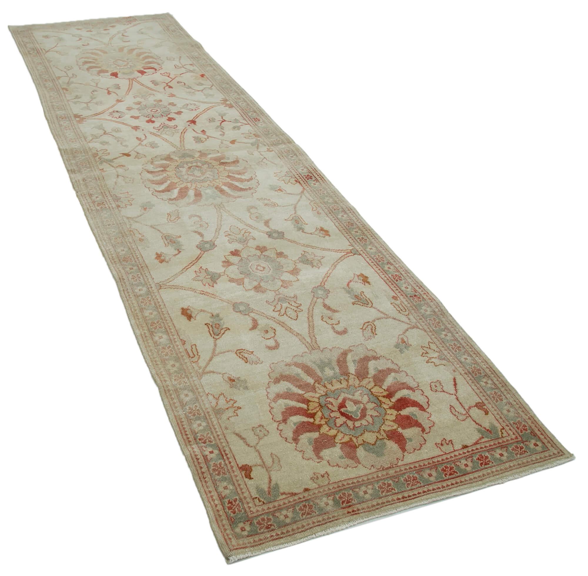 3 x 10 Beige Oushak Runner Rug - 3568