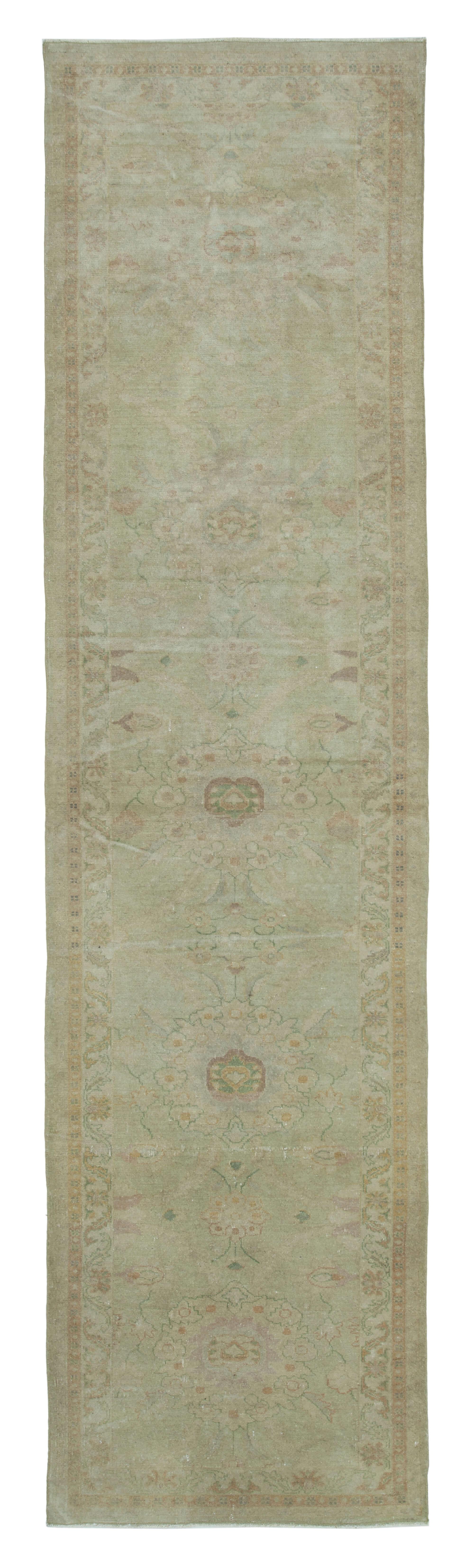 3 x 11 Beige Oushak Runner Rug - 3569