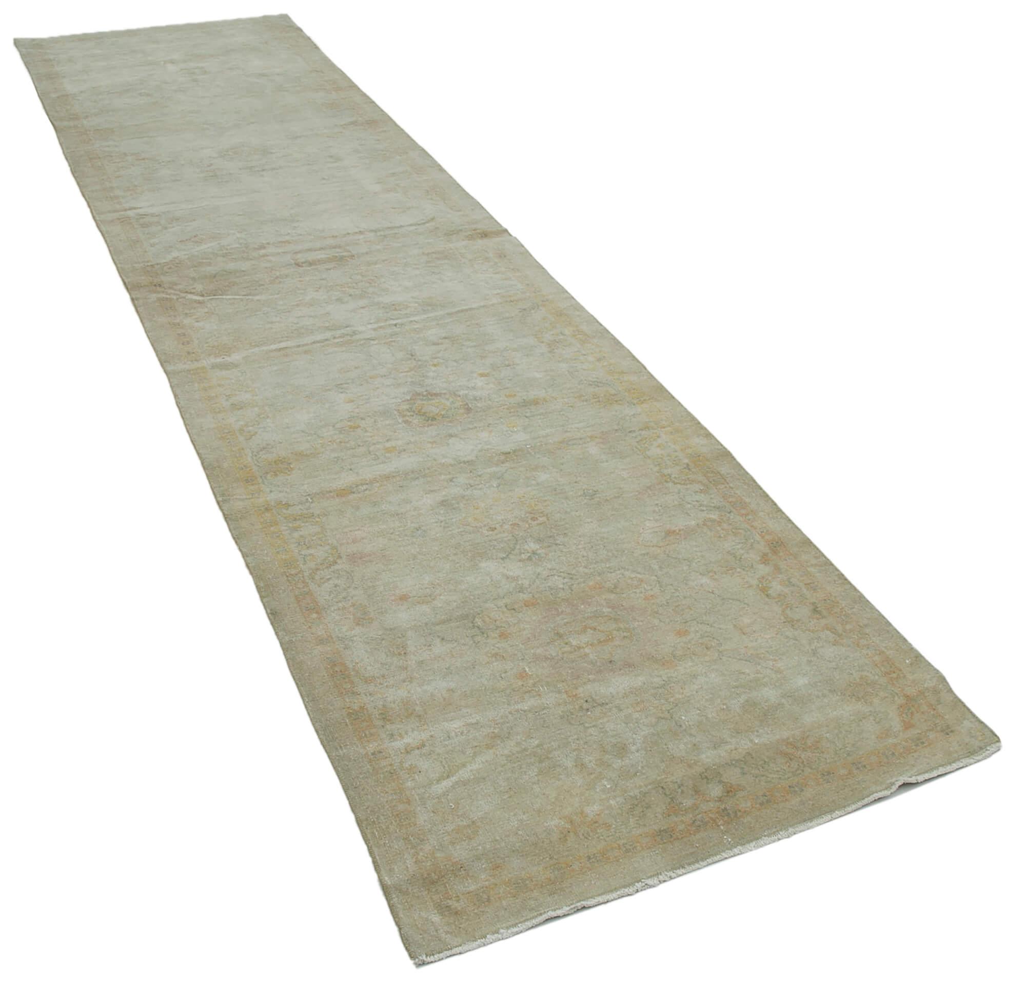 3 x 11 Beige Oushak Runner Rug - 3569